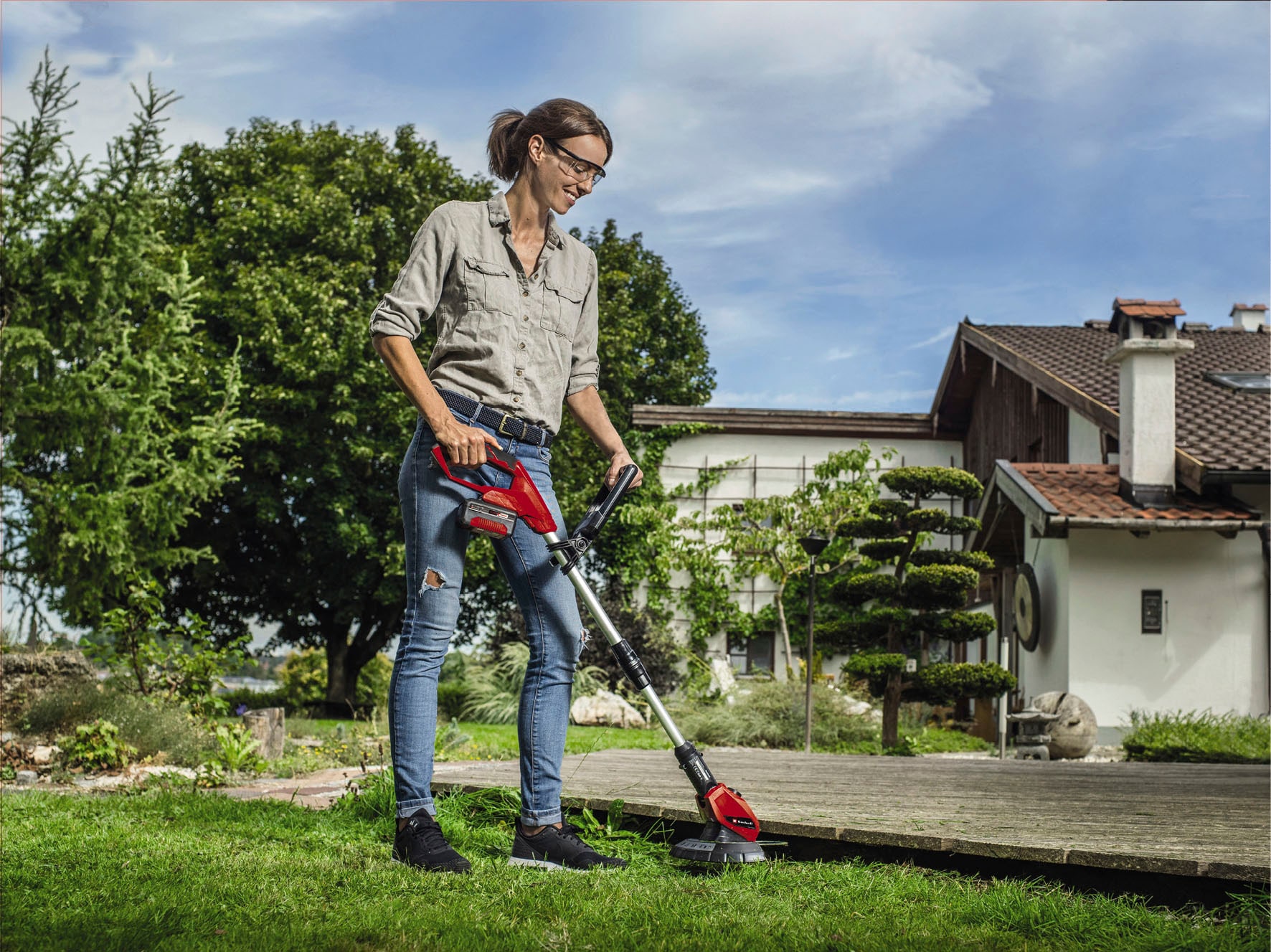 Einhell Akku-Rasentrimmer "Power X-Change GE-CT 18 Li-Solo+Ersatzmesser", ( günstig online kaufen