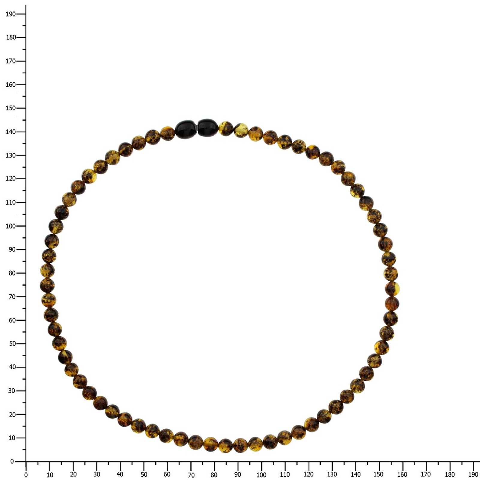 Kette ohne Anhänger OSTSEE-SCHMUCK "- Kugel 5 mm - Bernstein -" Gr. 42, grün (grün, bernsteinfarben), Halsketten, Damen, 42, Bernstein 5