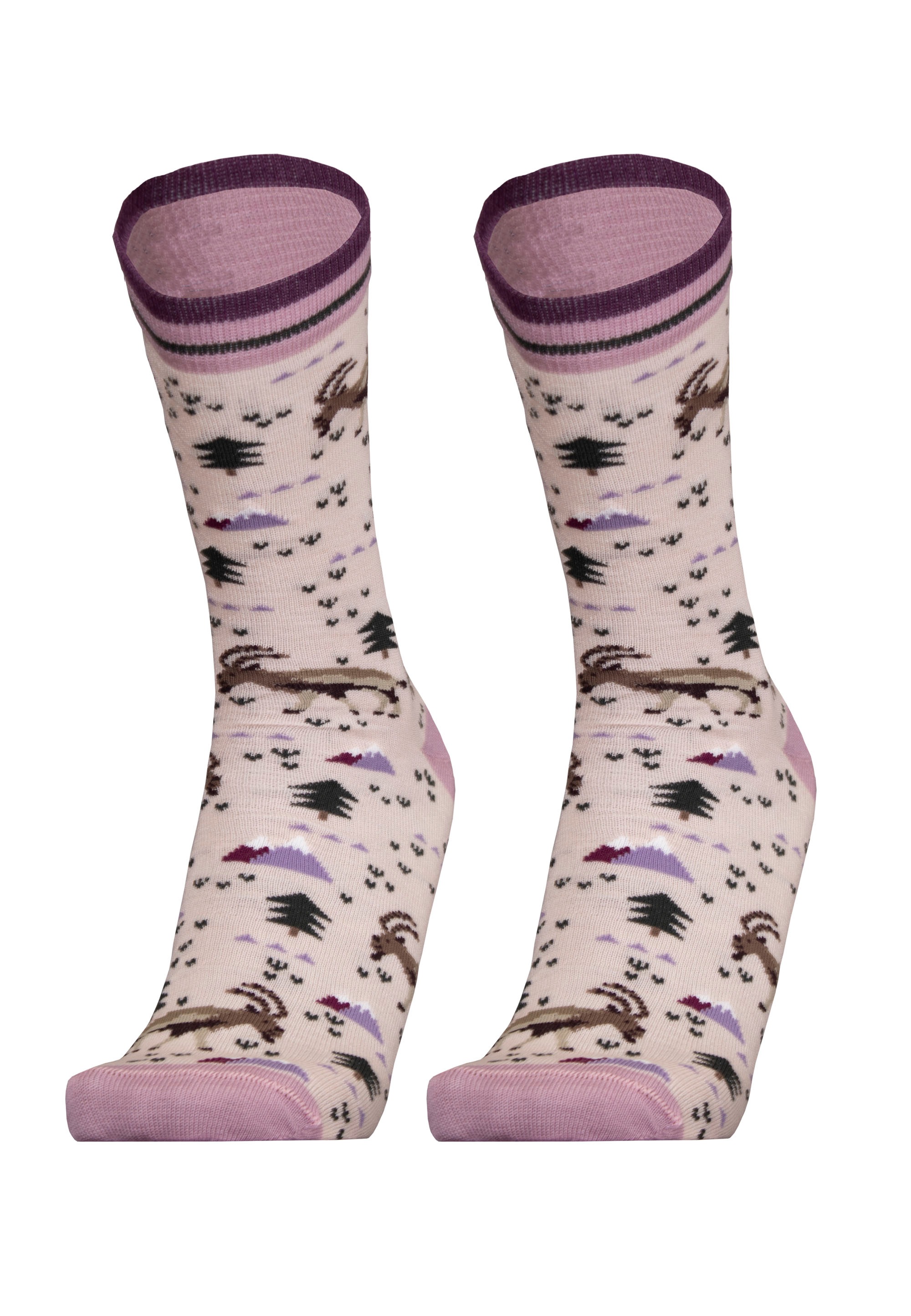 UphillSport Socken »IBEX 2er Pack«, (2 Paar), mit winterlichen Motiven