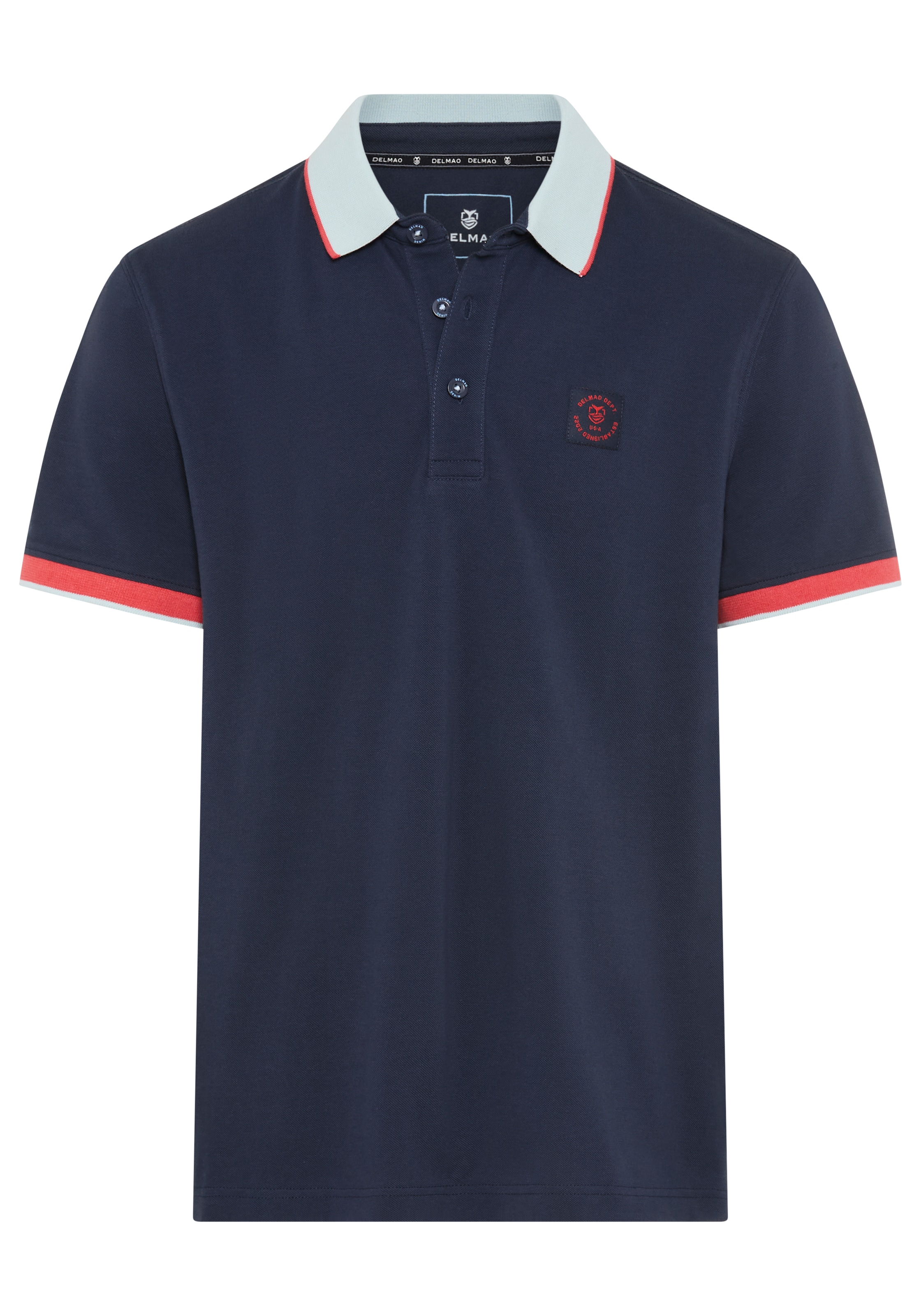 DELMAO Poloshirt »Neue Kollektion!« klassischer Polokragen, Kurzarm, normale Passform, mit Stickerei