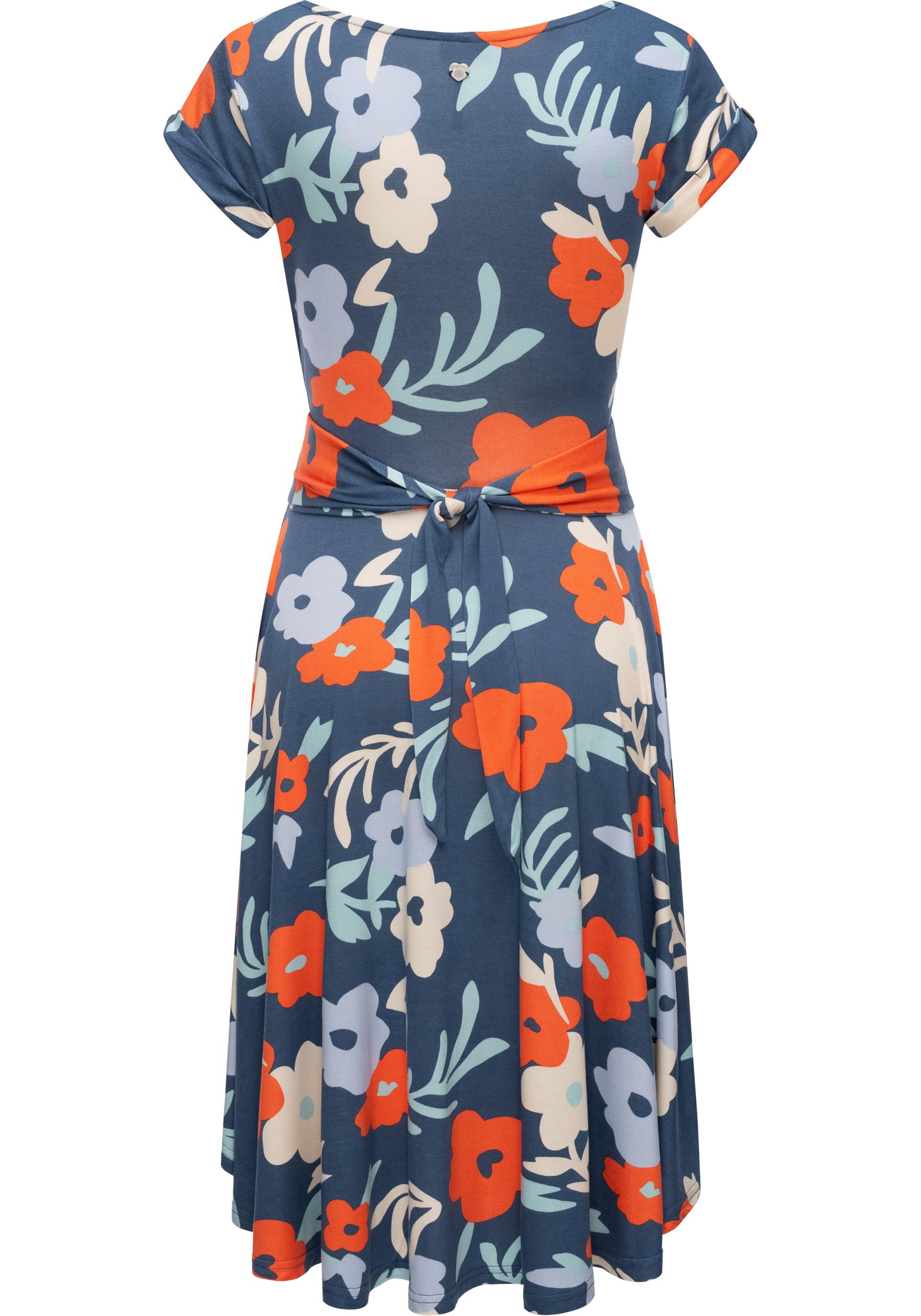 Thumbnail - Ragwear Sommerkleid "Yvone Flowers", Leichtes Jersey-Kleid mit Taillengürtel