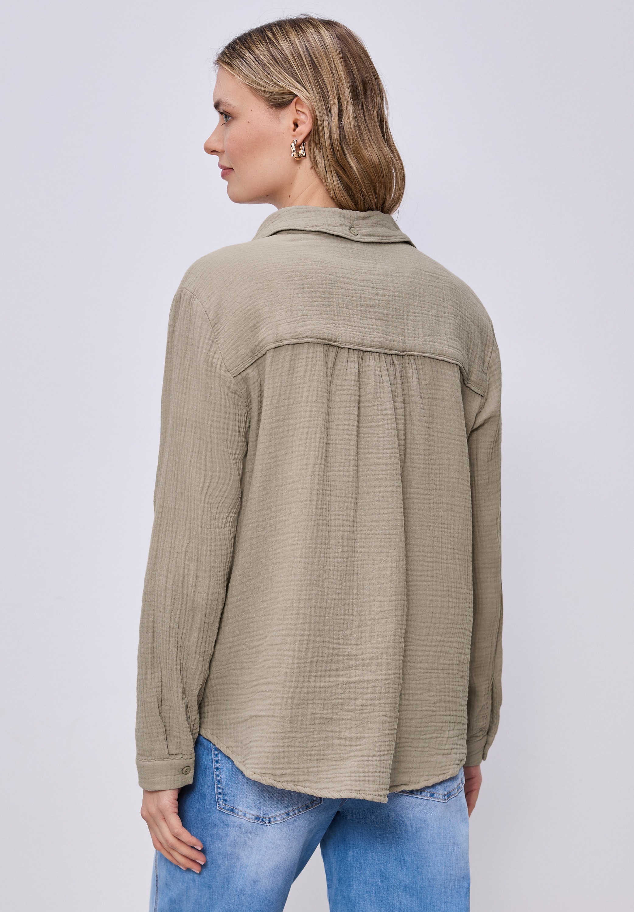 STREET ONE Hemdbluse aus reiner Baumwolle