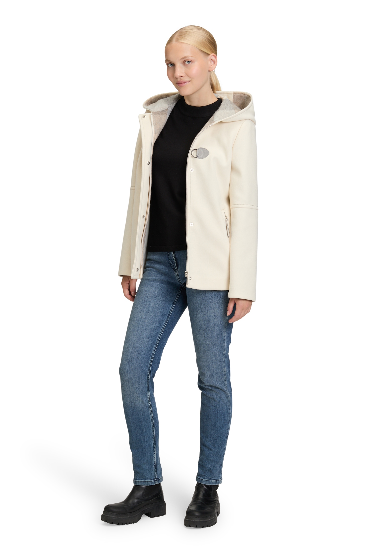 Amber & June Winterjacke »Amber & June Damen Winterjacke mit Kapuze«, mit Kapuze