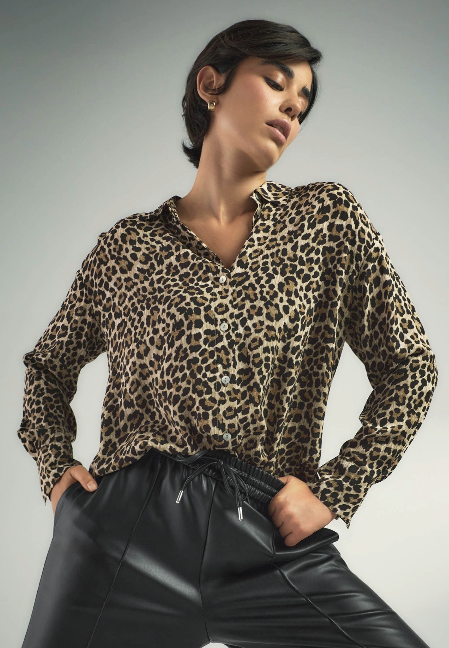 Zero Hemdbluse »Damen mit Leomuster«