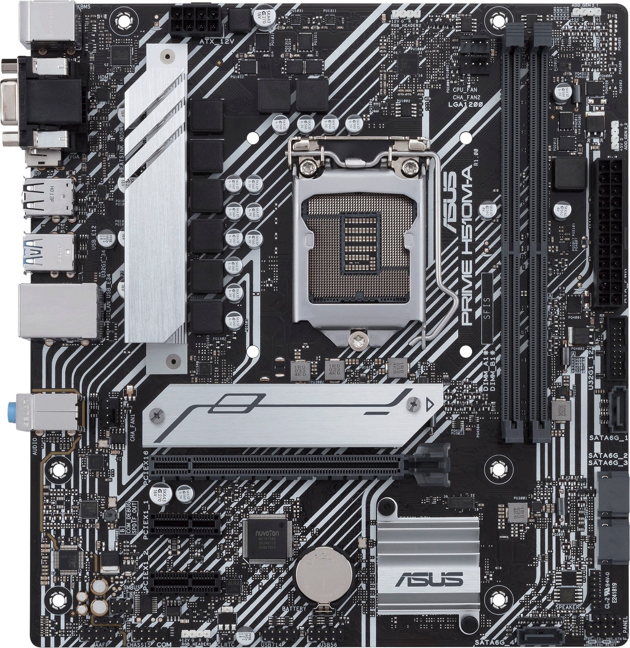 Asus Mainboard »PRIME H510M-A«, mATX, M.2, USB 3.2 Gen 1 Typ-A, Intel 1Gbit/s Ethernet, PCIe 4.0