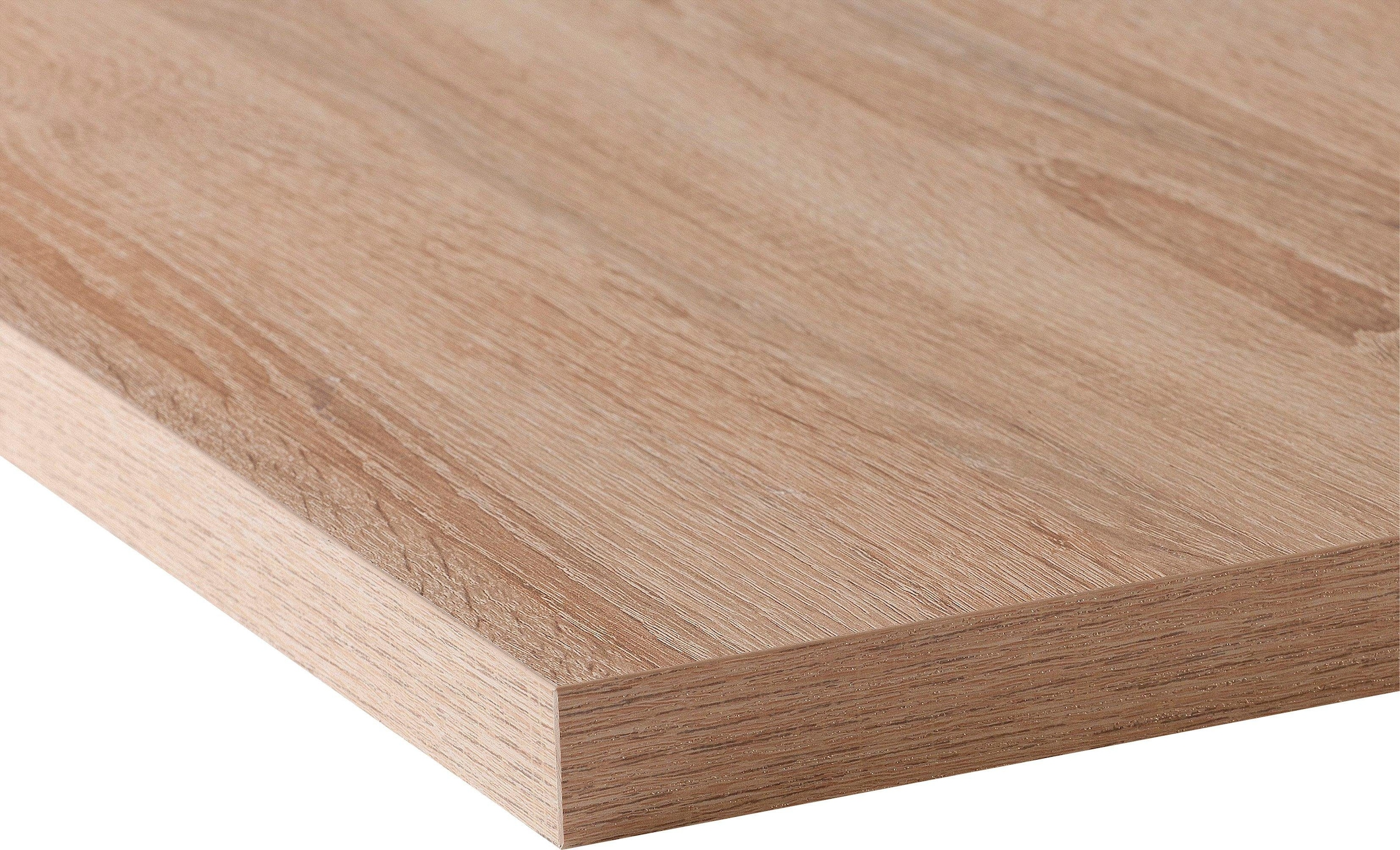 Arbeitsplatte WIHO KÜCHEN, B:50cm H:2,8cm T:60cm, braun, Küche, Tischplatten, ""Flexi 28"", von drei Seiten ummantelt, 28 mm stark