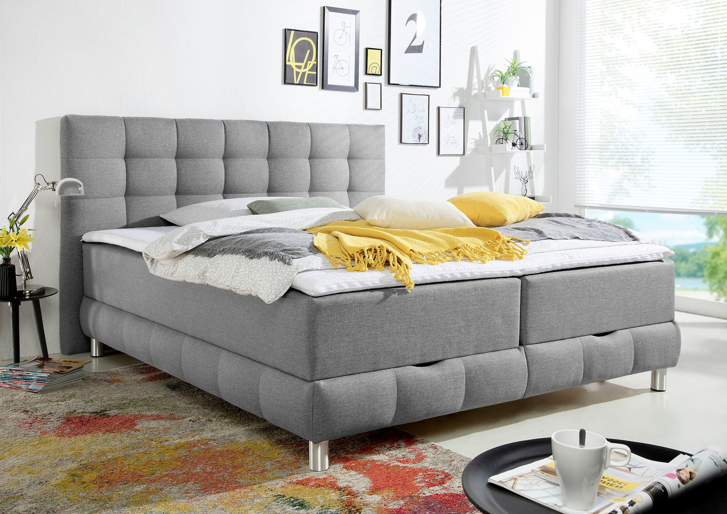 Home Affaire Vaasa Boxspringbett Grau 214x210cm 10
