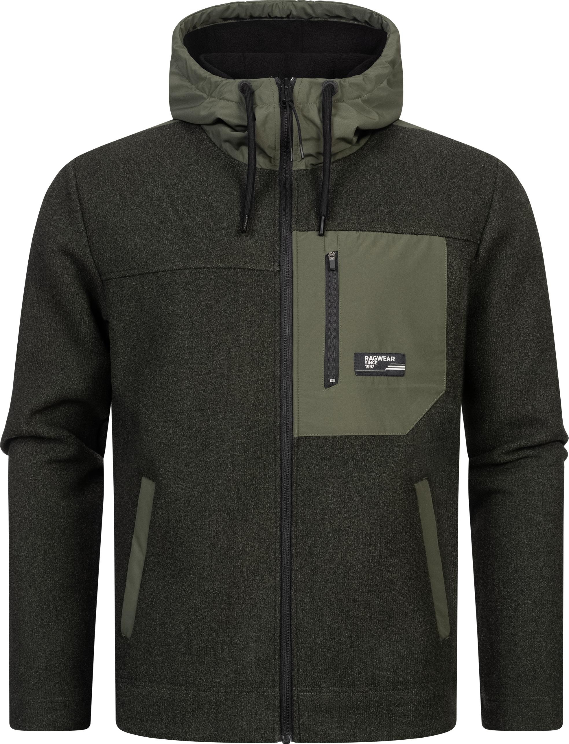 Ragwear Fleecejacke "Brodney", mit Kapuze, Stylische Herren Übergangsjacke mit Brusttasche