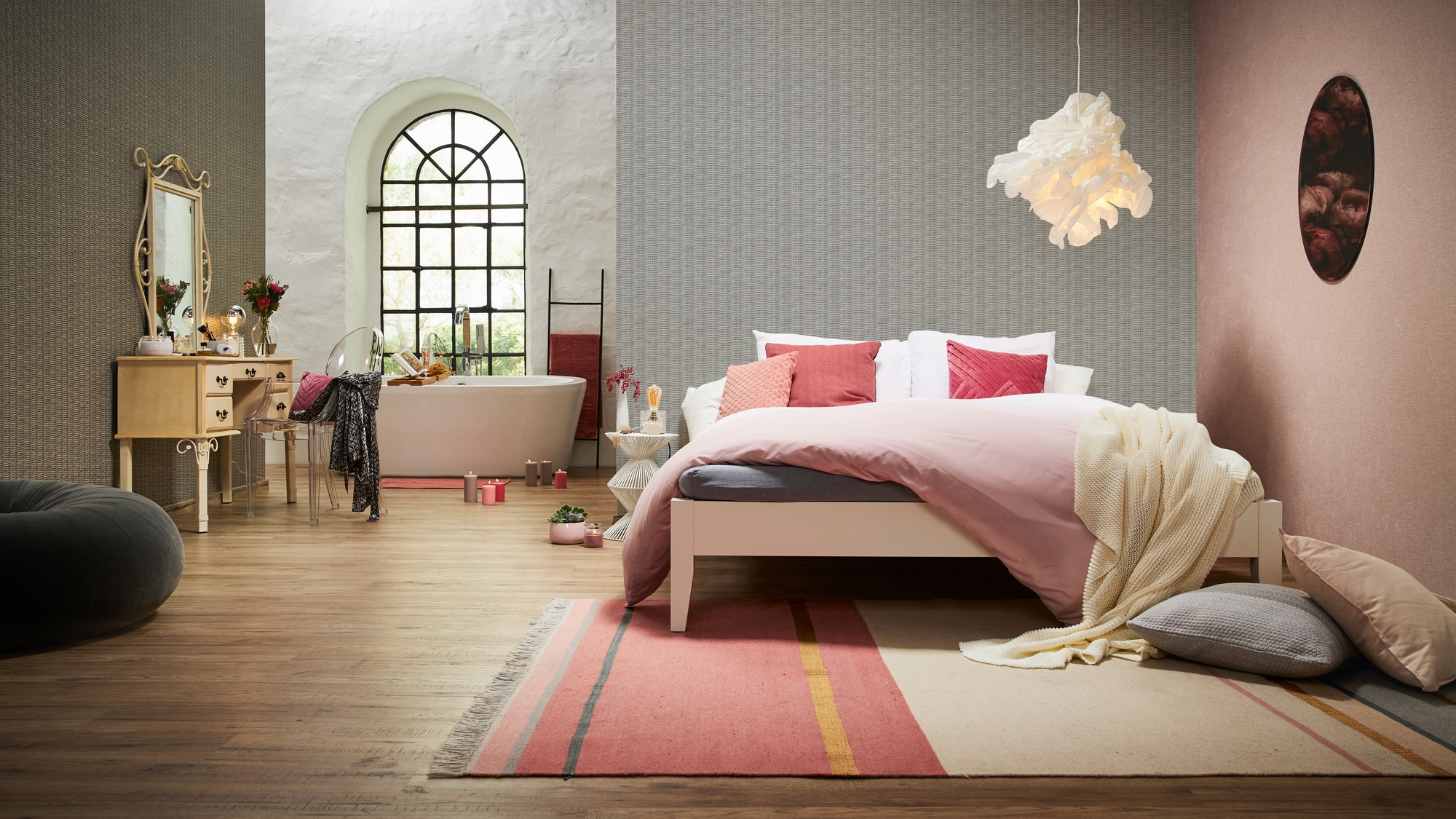 living walls Vliestapete »New Walls Romantic Dream in Bast Optik«, uni-einfarbig-unifarben, Tapete Holzoptik Tapeten Wohnzimmer Schlafzimmer Küche modern Design