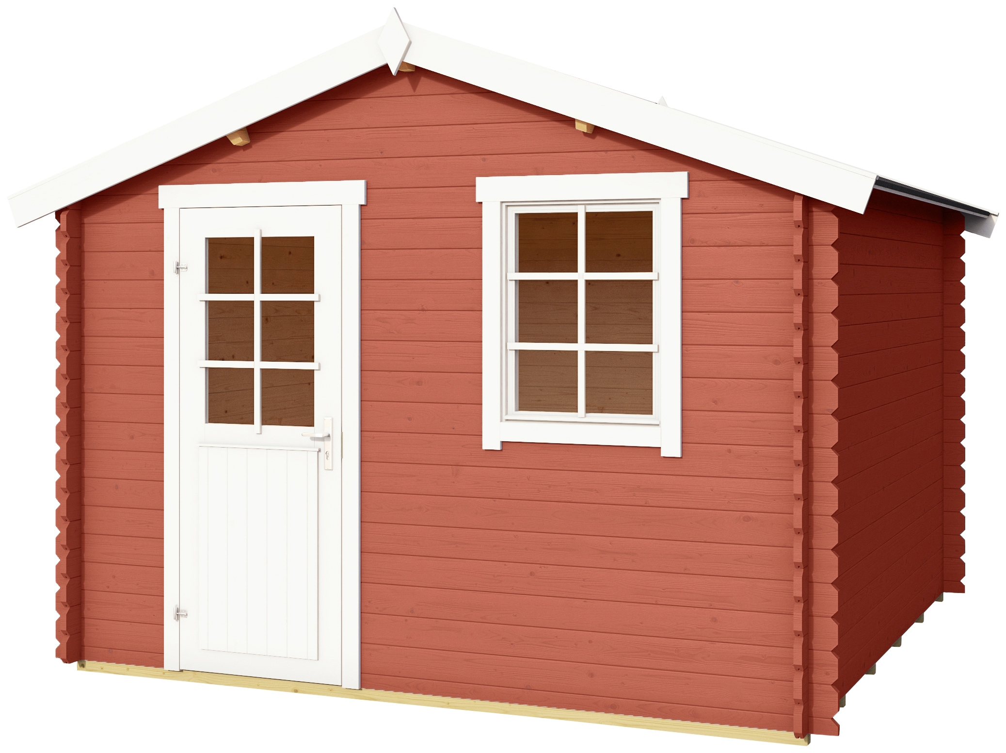 LASITA MAJA Gartenhaus "Wels 3" Blockbohlenhaus 28mm, Fundamentmass 3000x3000, SCHWEDENROT