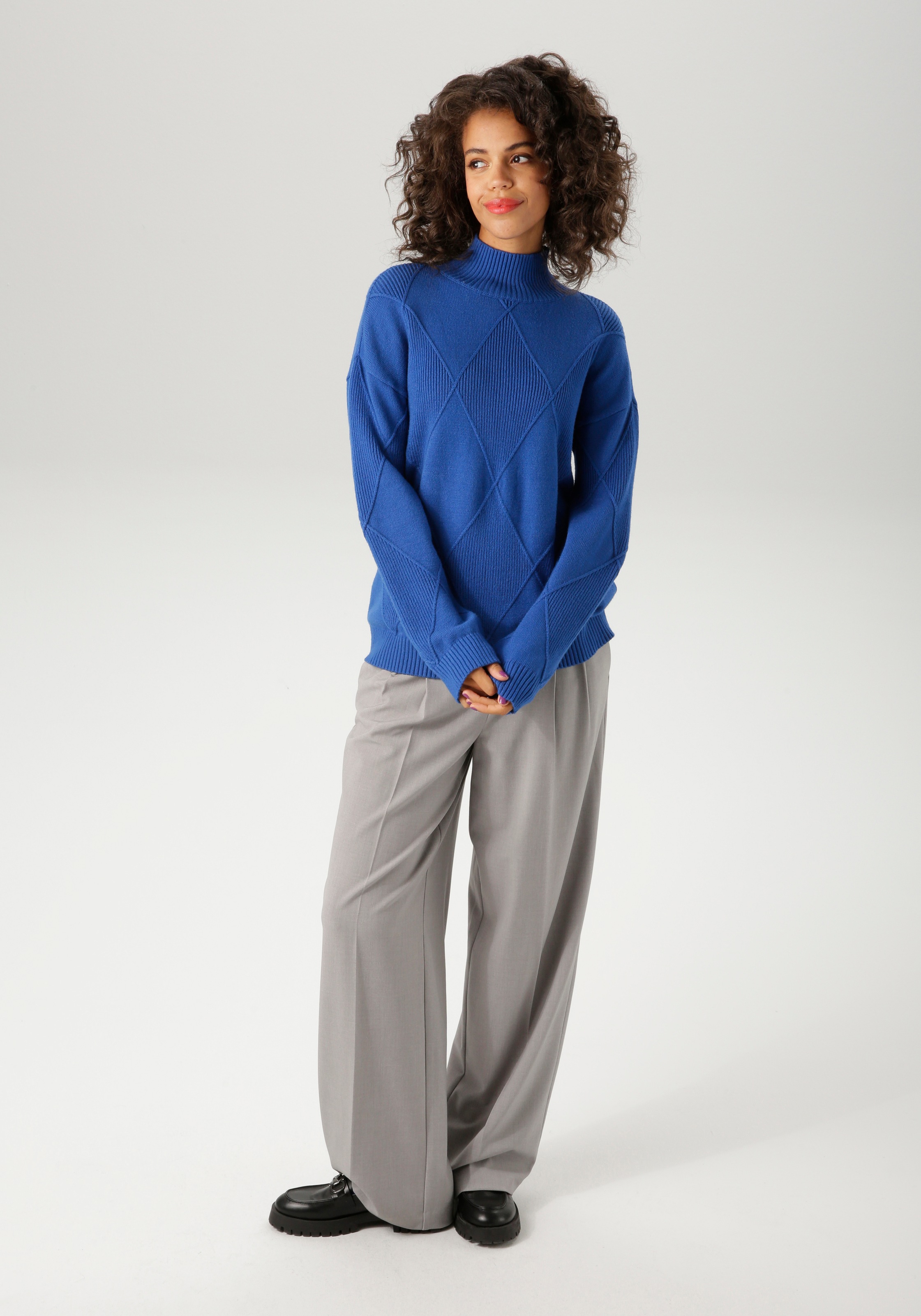 Aniston CASUAL Strickpullover, im trendigen Rauten-Muster - NEUE KOLLEKTION