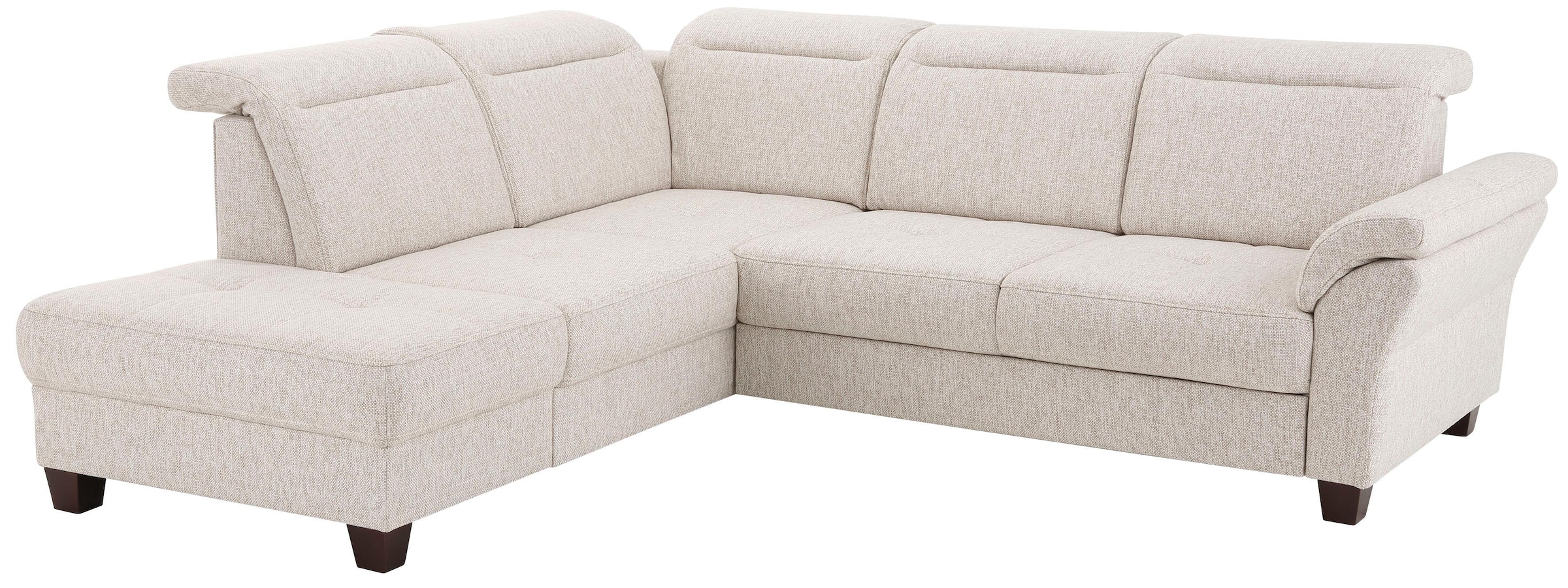 OTTO home Ecksofa "Solvei L-Form" wahlweise auch mit Kopfteilverstellung und Schlaffunktion, Federkern