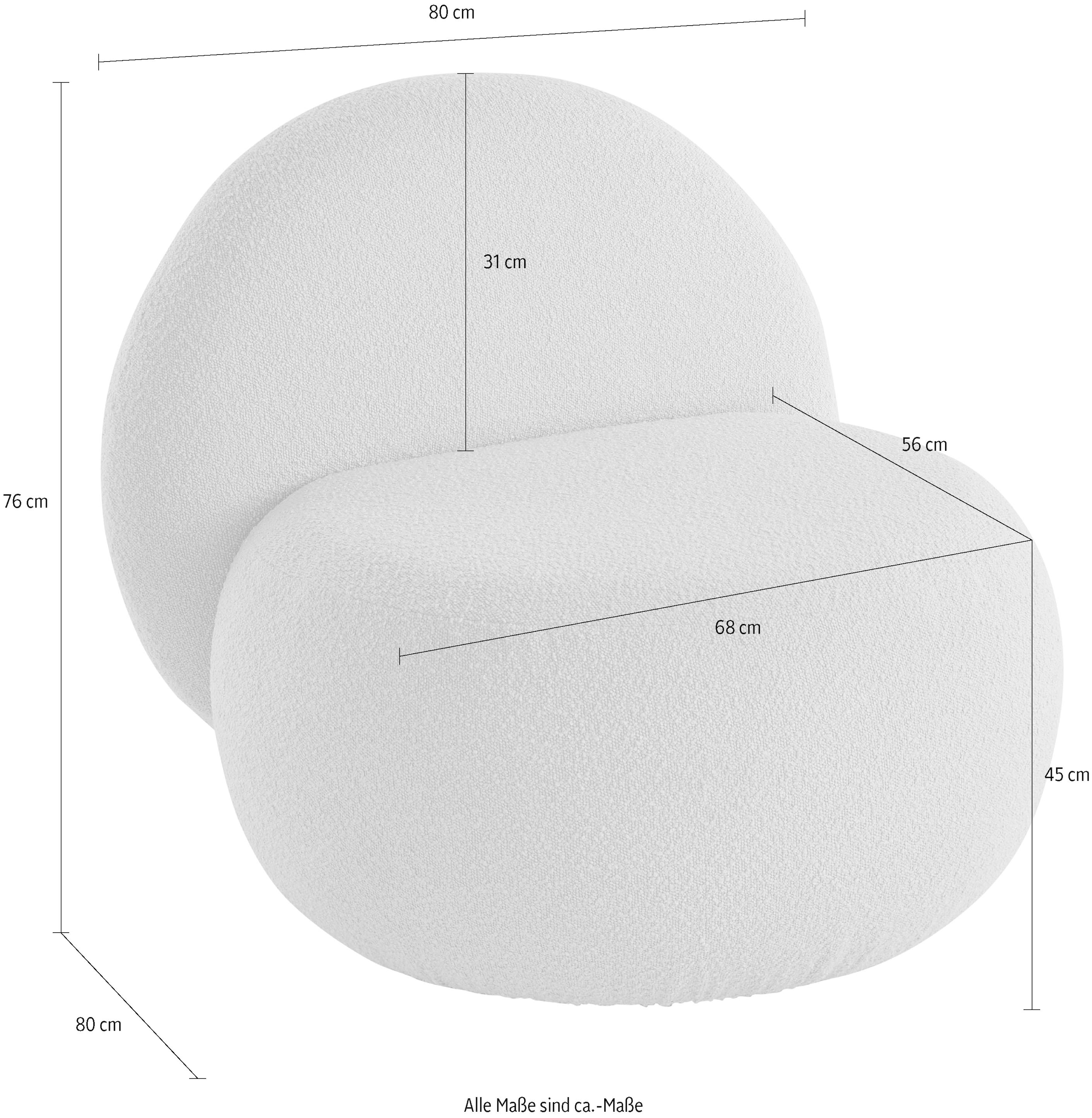 s.Oliver Sessel », moderner Designsessel mit Lederriemen, handgefertigt, softes Design« hochwertig, zum Wohlfühlen in Luxus-Microfaser/Struktur oder in Bouclé