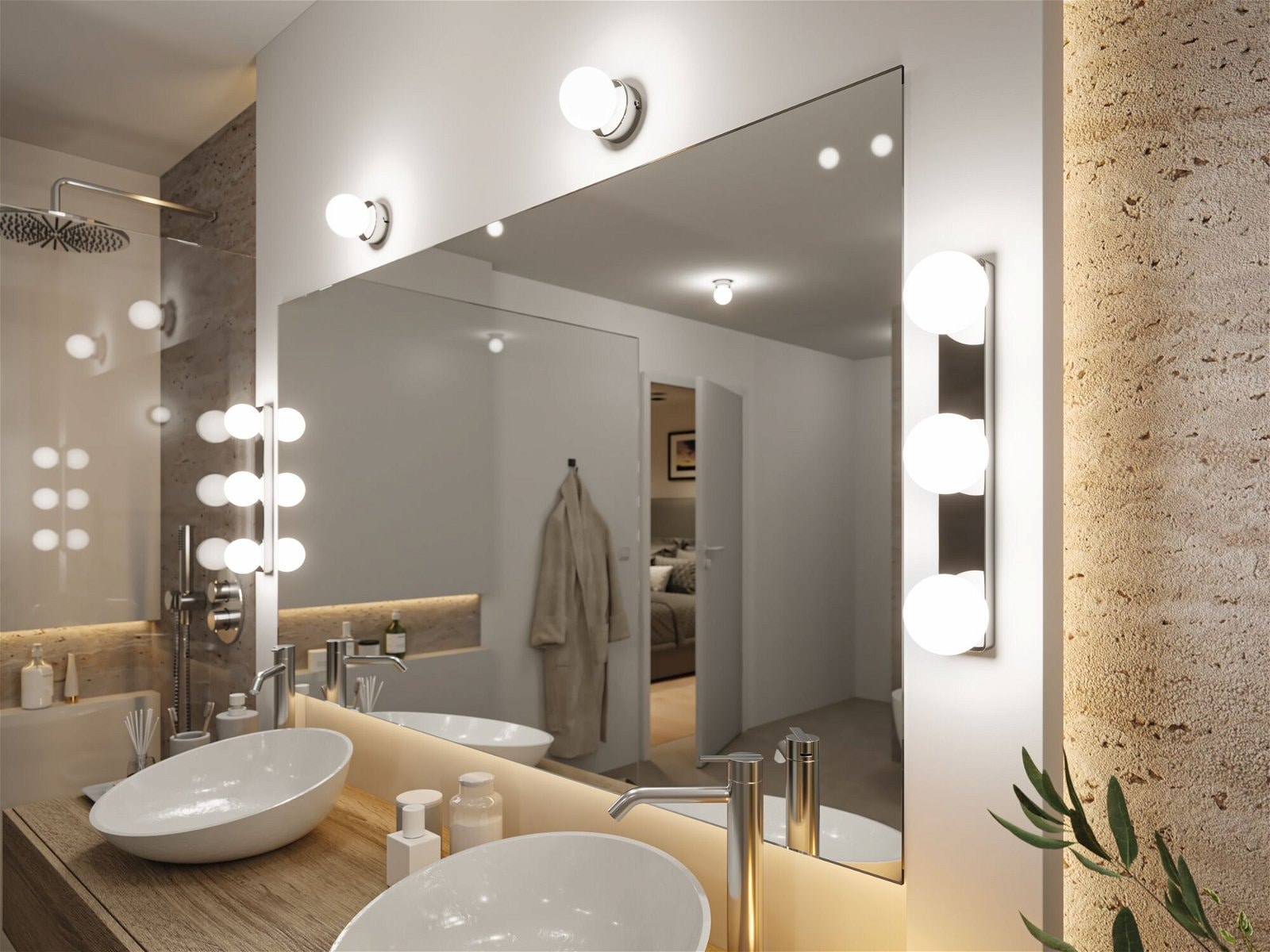 Paulmann Wandleuchte »Selection Bathroom Gove IP44 max. 3x20W Balken Glas/Metall«, 3 flammig-flammig, G9