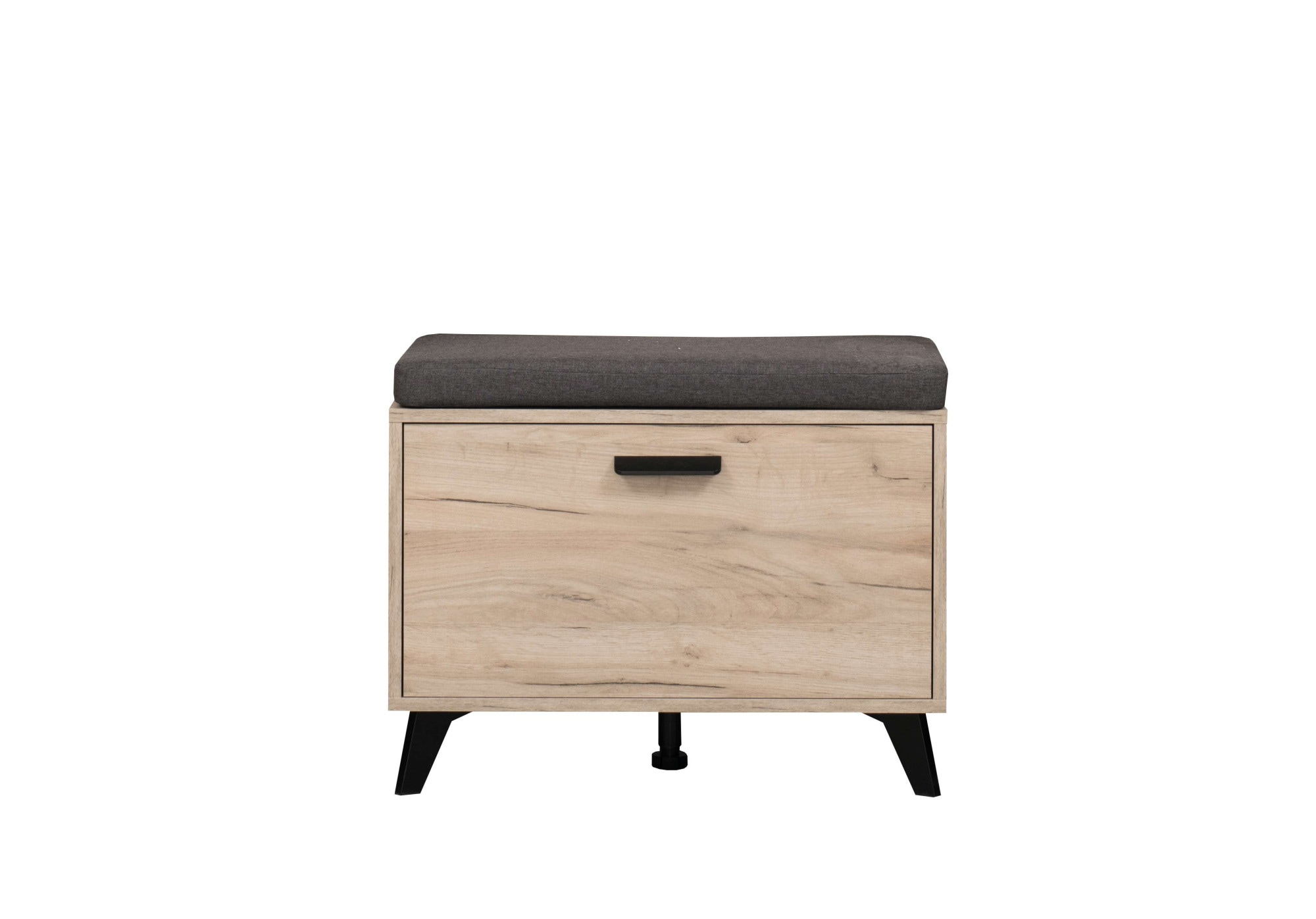 OTTO home Schuhbank "Umbria, Schuhschrank, Schuhregal, Schuhtruhe, Breite 68 cm" mit Sitzkissen, 2 geschlossenen Fächern, Klapptür, in Grau Eiche