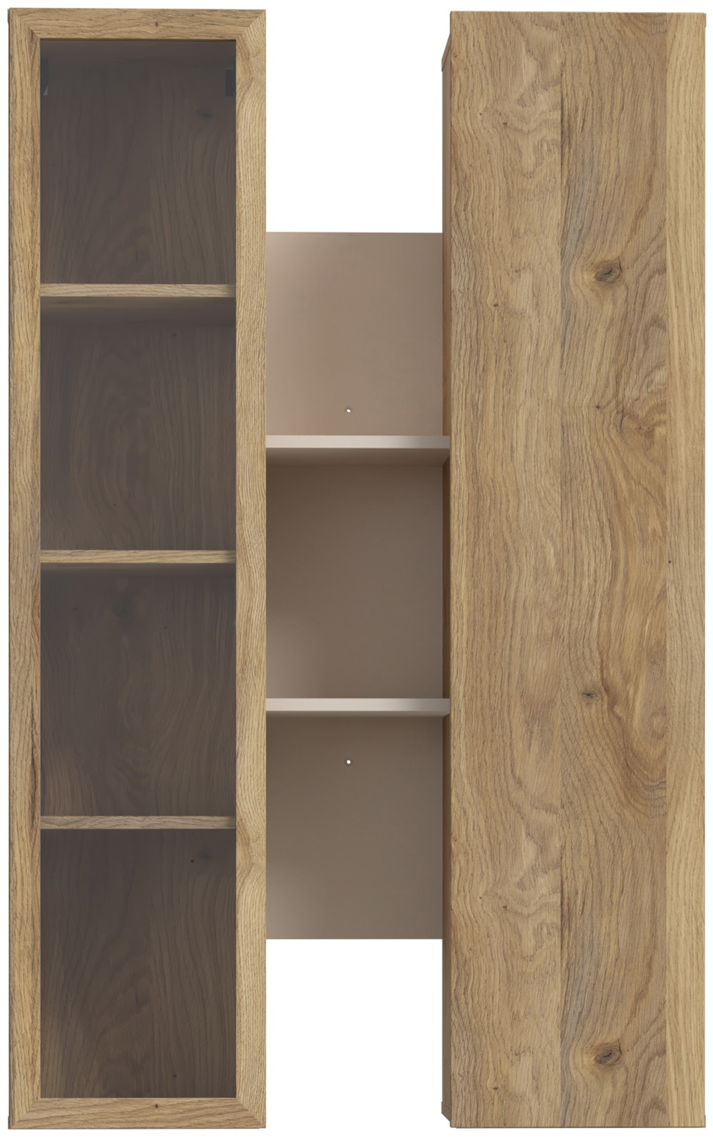 FORTE Hängevitrine B/H/T 84,2/134,6/33,9 cm Soft Close, Wandmontage günstig online kaufen