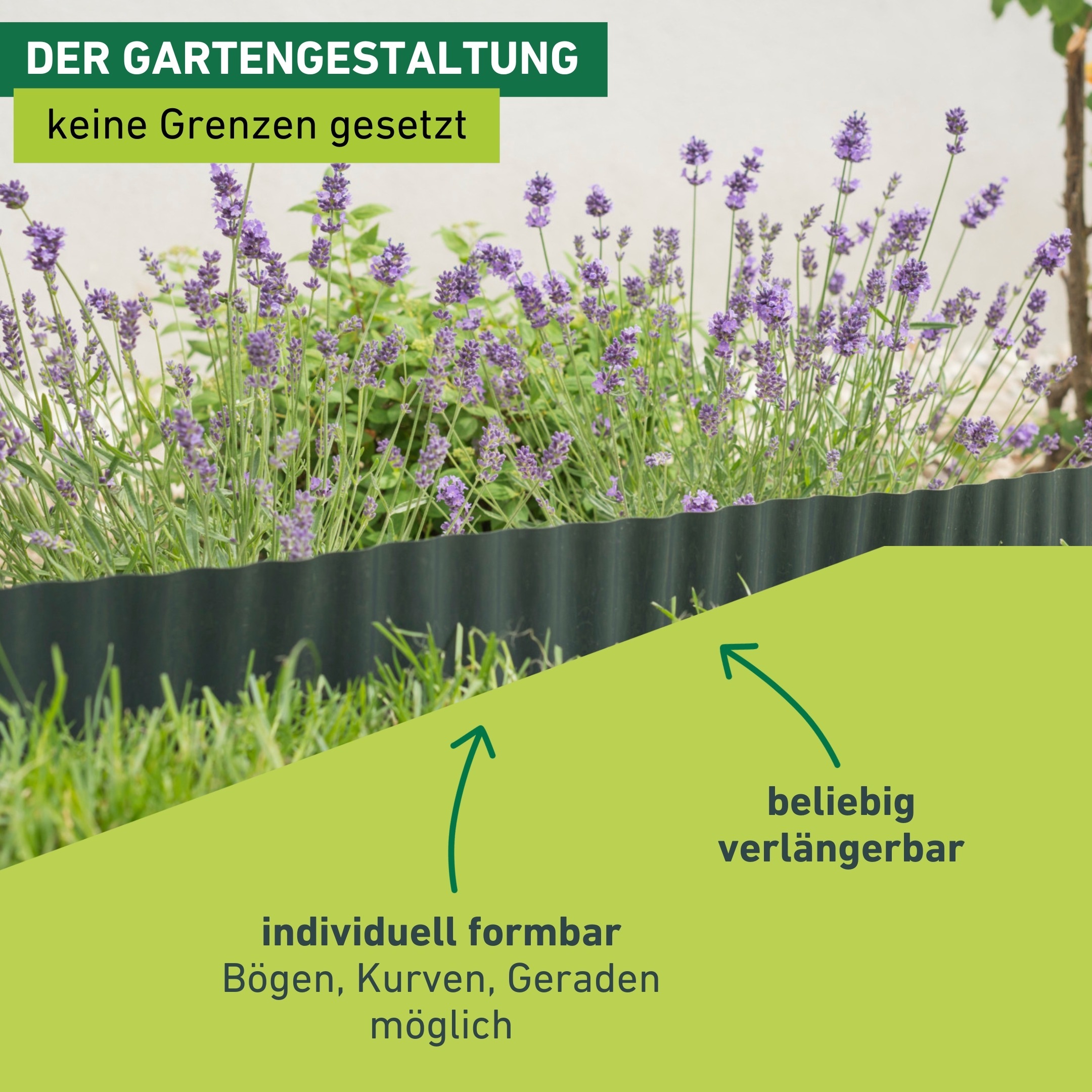 Windhager Rasenkante »zur Einfassung von Rasenflächen, anthrazit« langlebige Beeteinfassung, erhältlich in 15 x 9 m oder 20 x 9 m