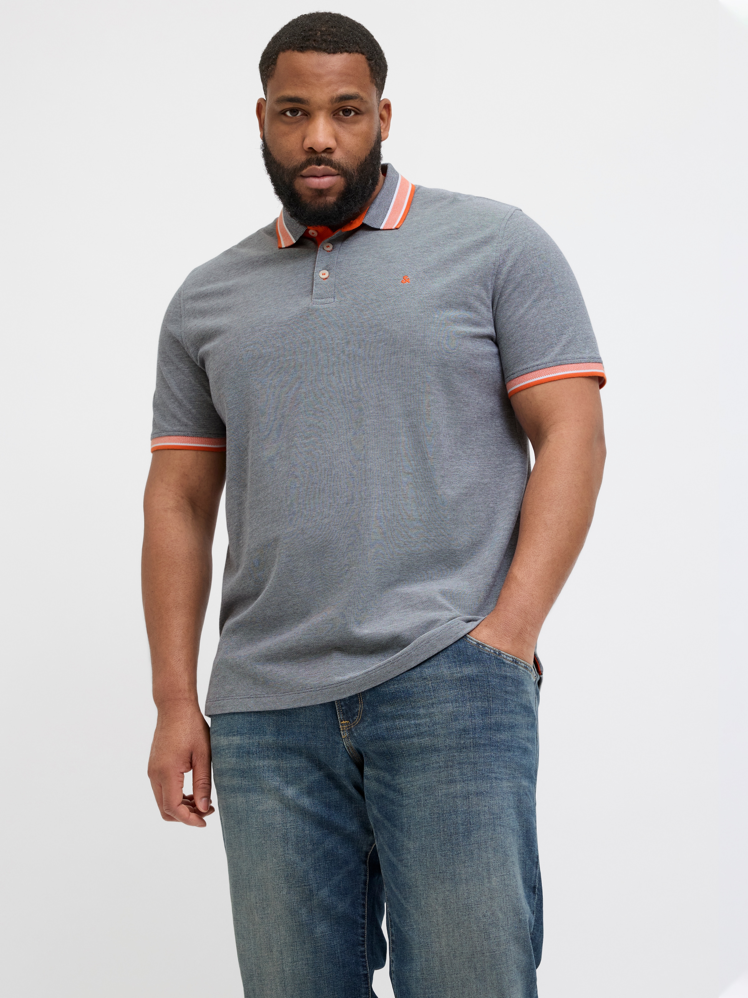 Jack & Jones PlusSize "JJEPAULOS POLO SS NOOS PLS" mit Logo Stickerei günstig online kaufen