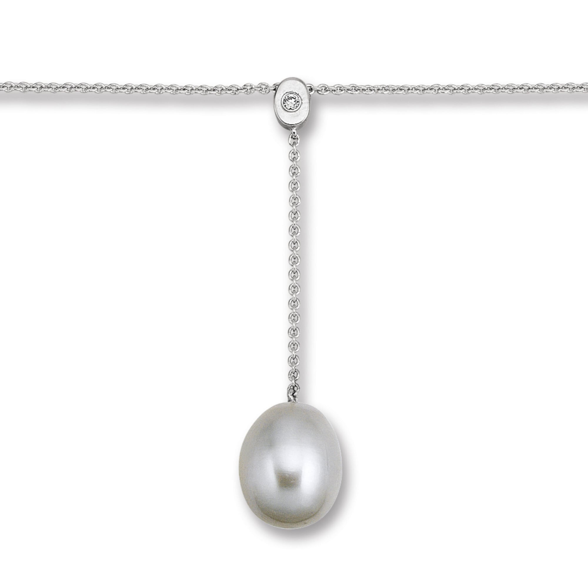 ONE ELEMENT Silberkette »Zirkonia Anker Halskette aus 925 Silber 45 cm«, perfekt als Geschenk zum Jahrestag oder Geburtstag