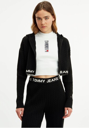 Tommy Jeans Strickjacke »TJW BXY CROP ZIP WAISTBAND HOOD«, mit Tommy Jeans... kaufen