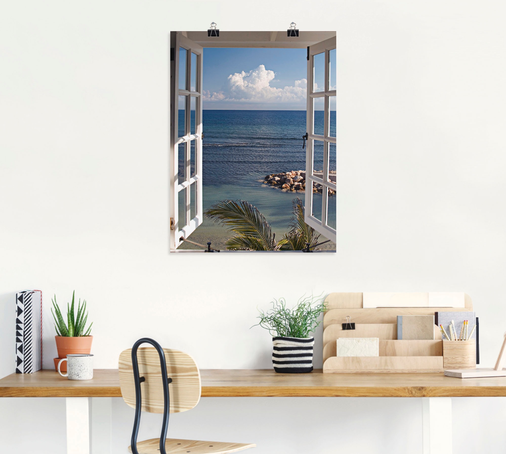 Artland Wandbild "Fenster zum Paradies" Fensterblick 1 Stk. tlg. als Alubil günstig online kaufen