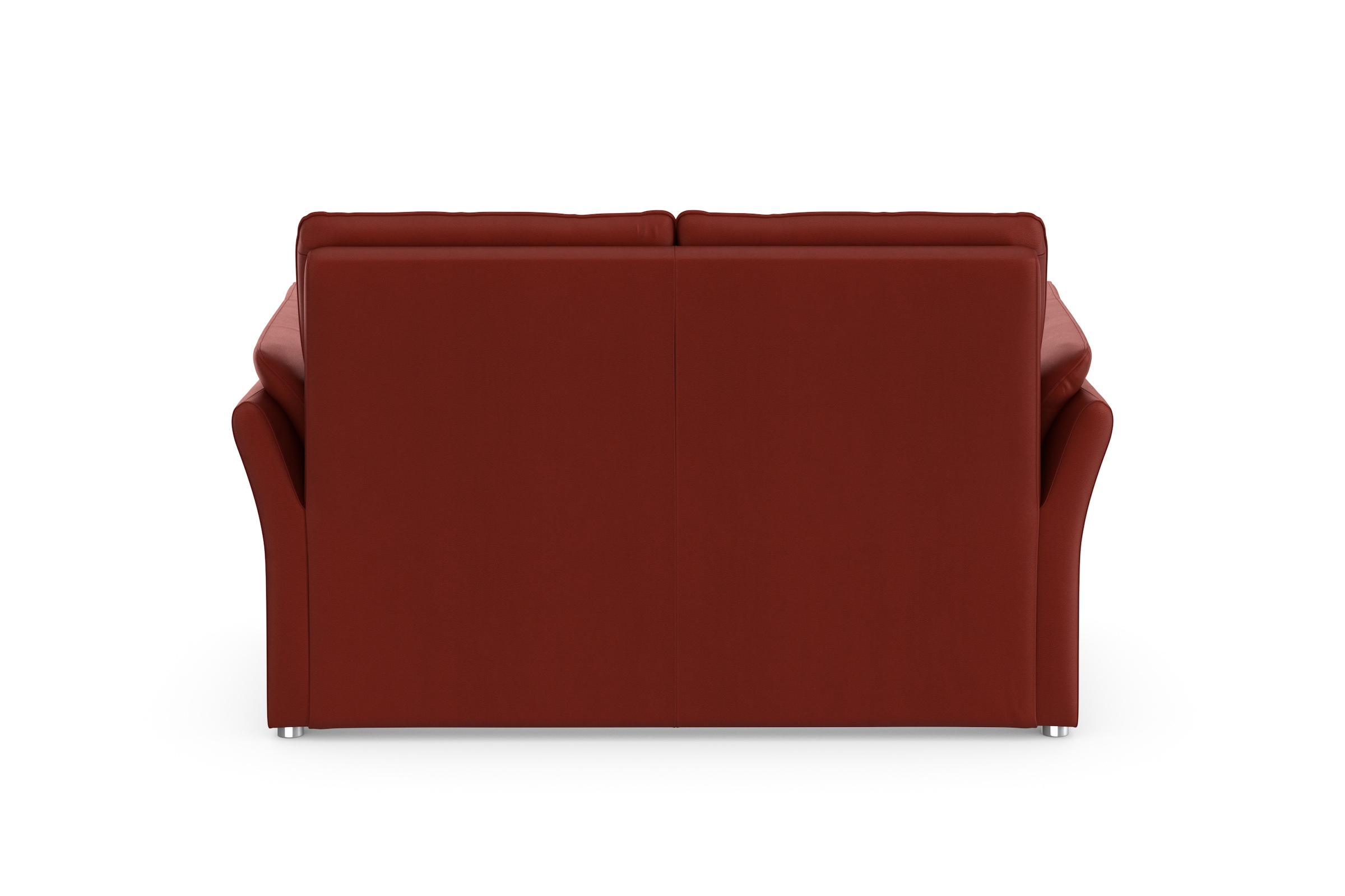 DOMO collection 2-Sitzer »Pina, schmale Armlehnen, mit Federkern, kompakt & elegant«, Hoher Sitzkomfort, Luxus-Microfaser Lederoptik, rot, Breite 159 cm