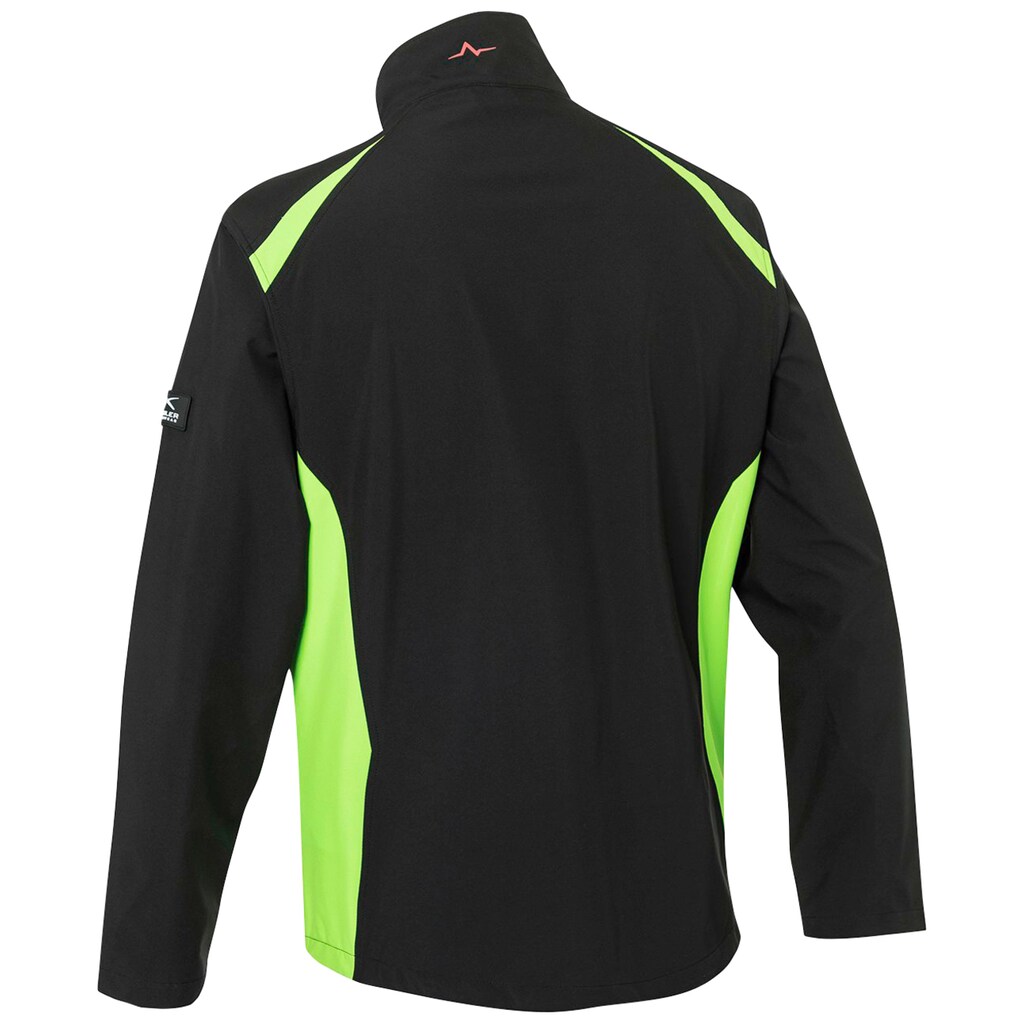 Kübler Softshelljacke »KÜBLER PULSE Ultrashell-Jacke; schwarz neongrün«, schwarz neongrün
