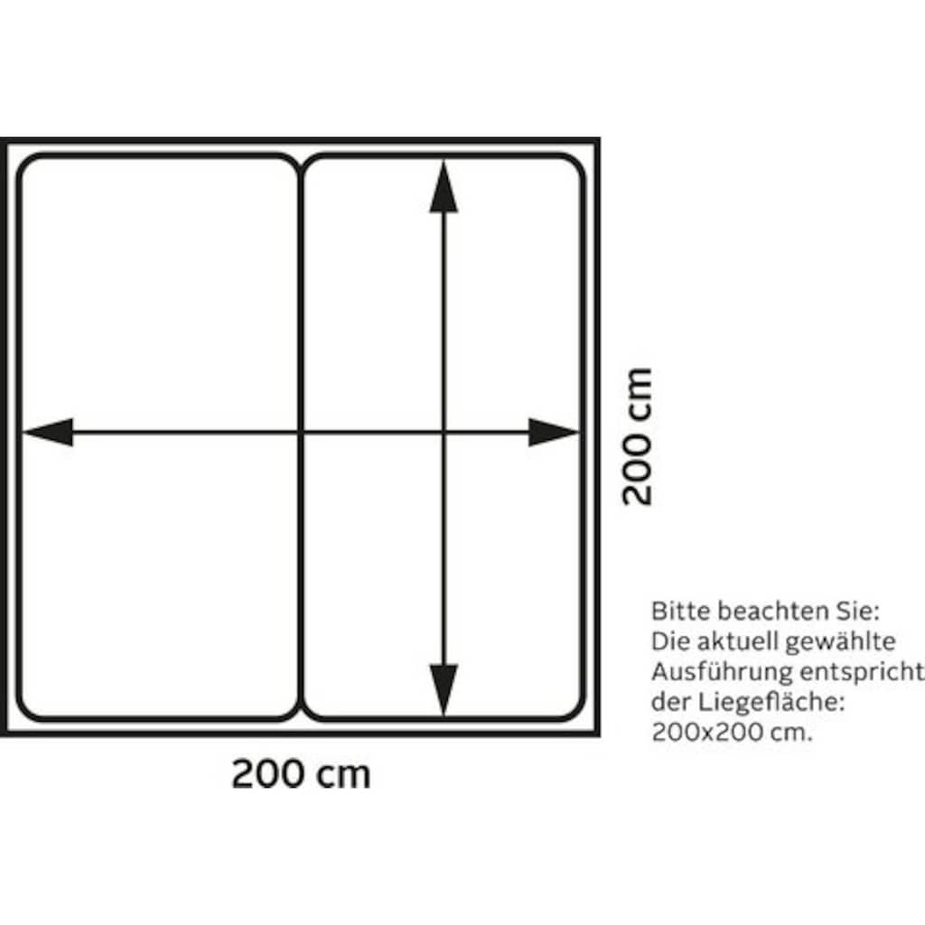 Places of Style Boxspringbett Cafone, inkl. Topper, 5 Breiten, 3 Matratzenarten und 3 Härtegraden wählbar