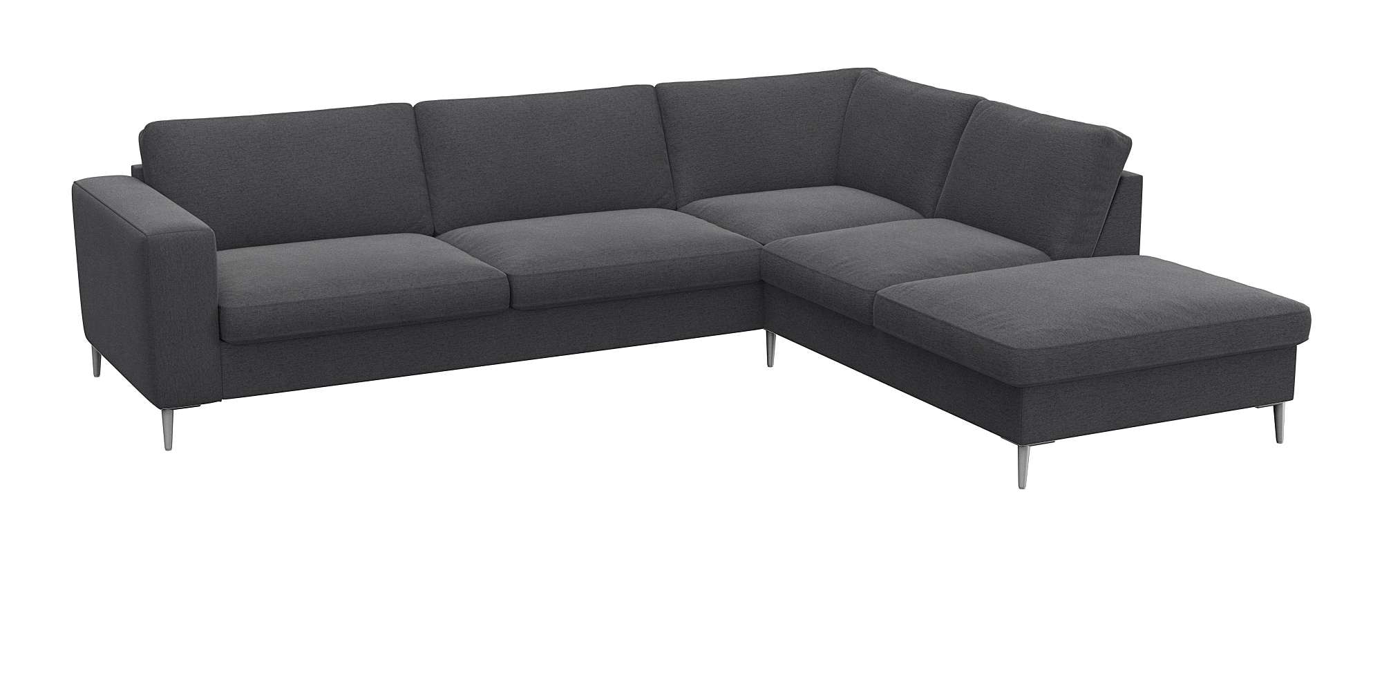 FLEXLUX Ecksofa »Fiore, super Sitzkomfort durch Kaltschaum im Sitz, L-Form« breite Armlehnen, Füße Alu