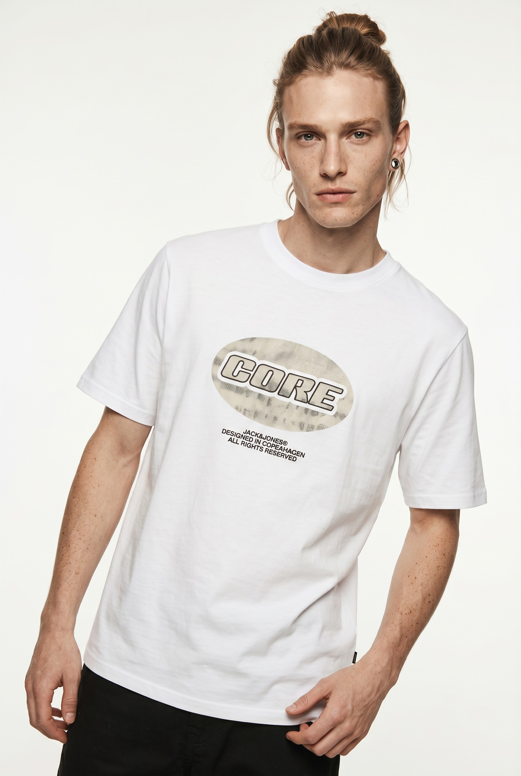 Jack & Jones T-Shirt "JCOLIDO AOP FRONT PRINT TEE SS CREW NECK" mit Frontprint
