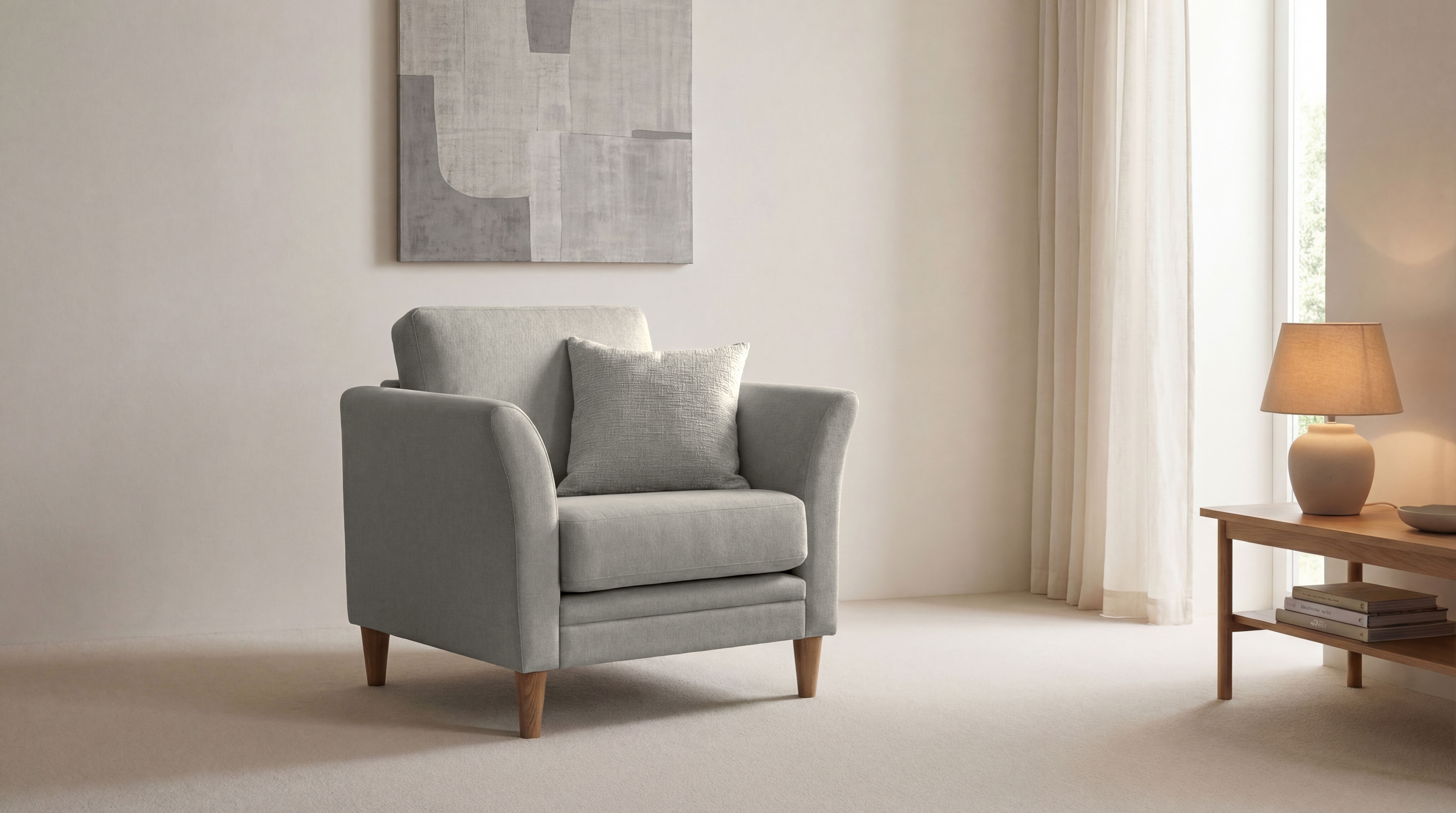 OTTO home Sessel "Arellano, Breite 93 cm" klassisches Design, mit Massivholzfüßen, Webstoff fein