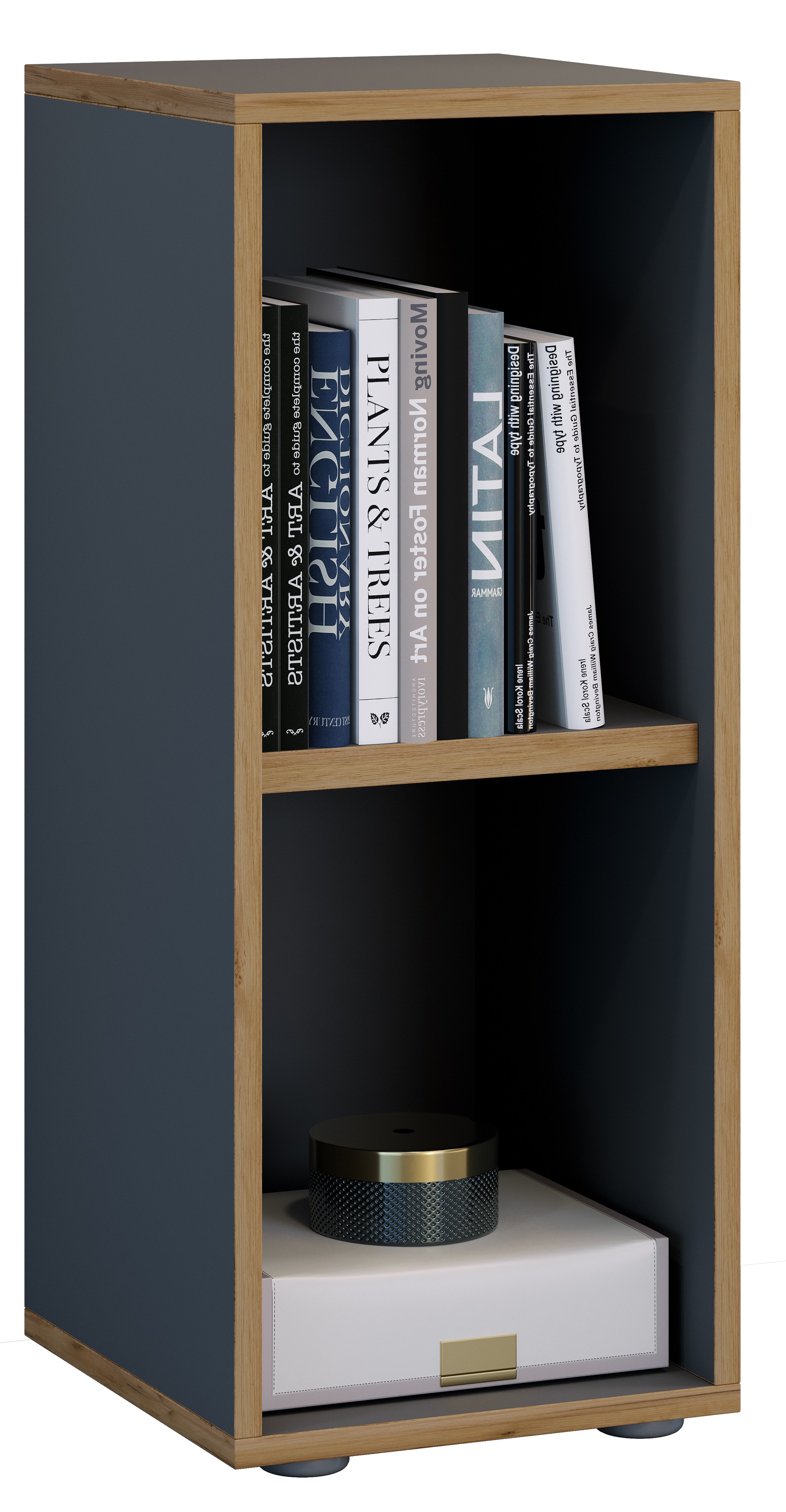 Bücherregal VCM, B:30cm T:33cmanthrazit, Wohnzimmer, Regale, "Holz Büro Regal Bücher Ordner Aktenregal Salia 2f"