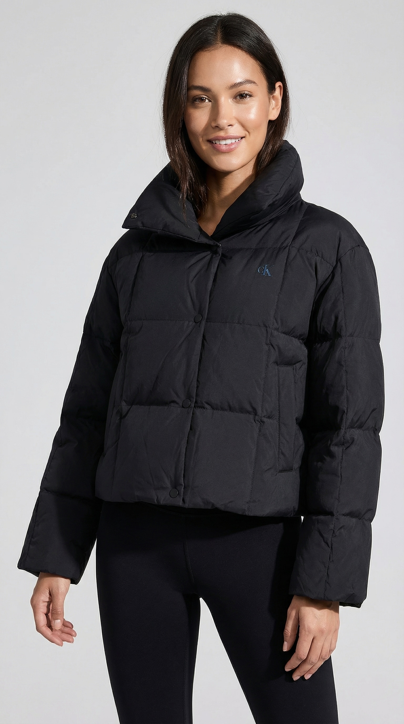 Calvin Klein Jeans Steppjacke "SHORT DOWN PUFFER" ohne Kapuze Mit Rundhalsa günstig online kaufen