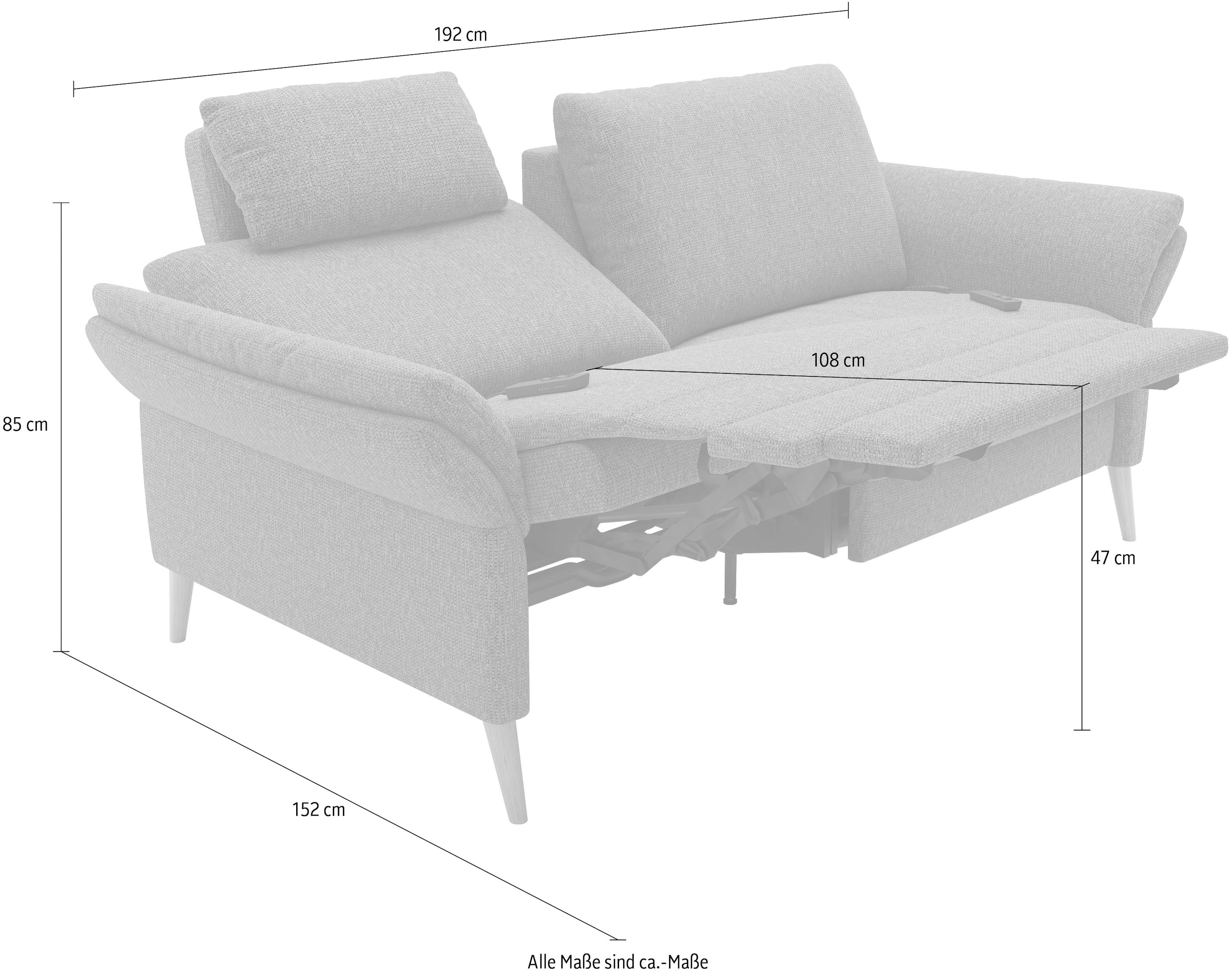 Home affaire 3-Sitzer »Sarsina, pure Entspannung mit Herz-Waage-System im Federkernsitz« Motorische Relaxfunktion, optimale Durchblutung & Kabel-Handschalter