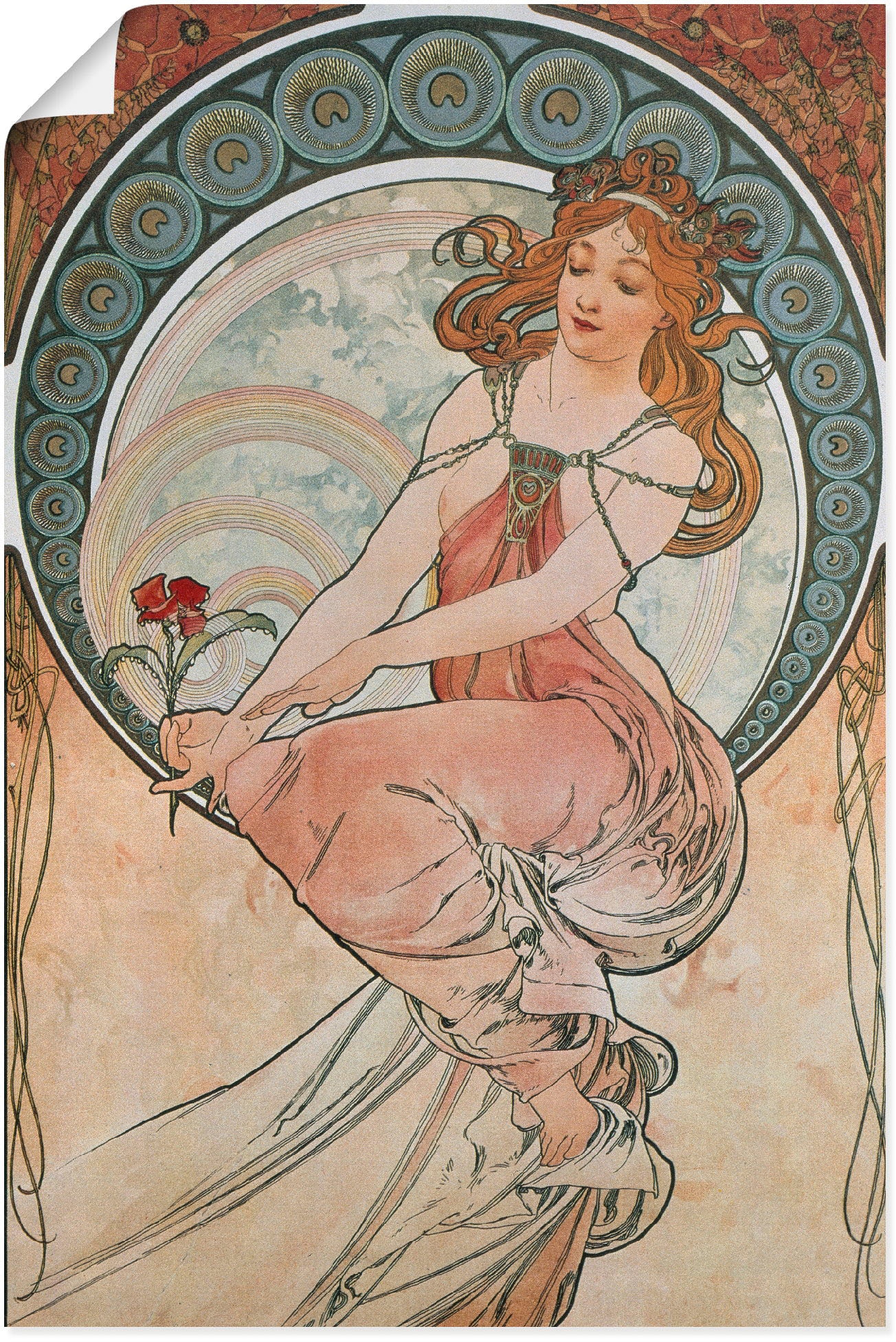 Artland Kunstdruck »Vier Künste: Die Malerei. 1898«, Frau, (1 St.), als Alubild, Leinwandbild, Wandaufkleber oder Poster in versch. Größen