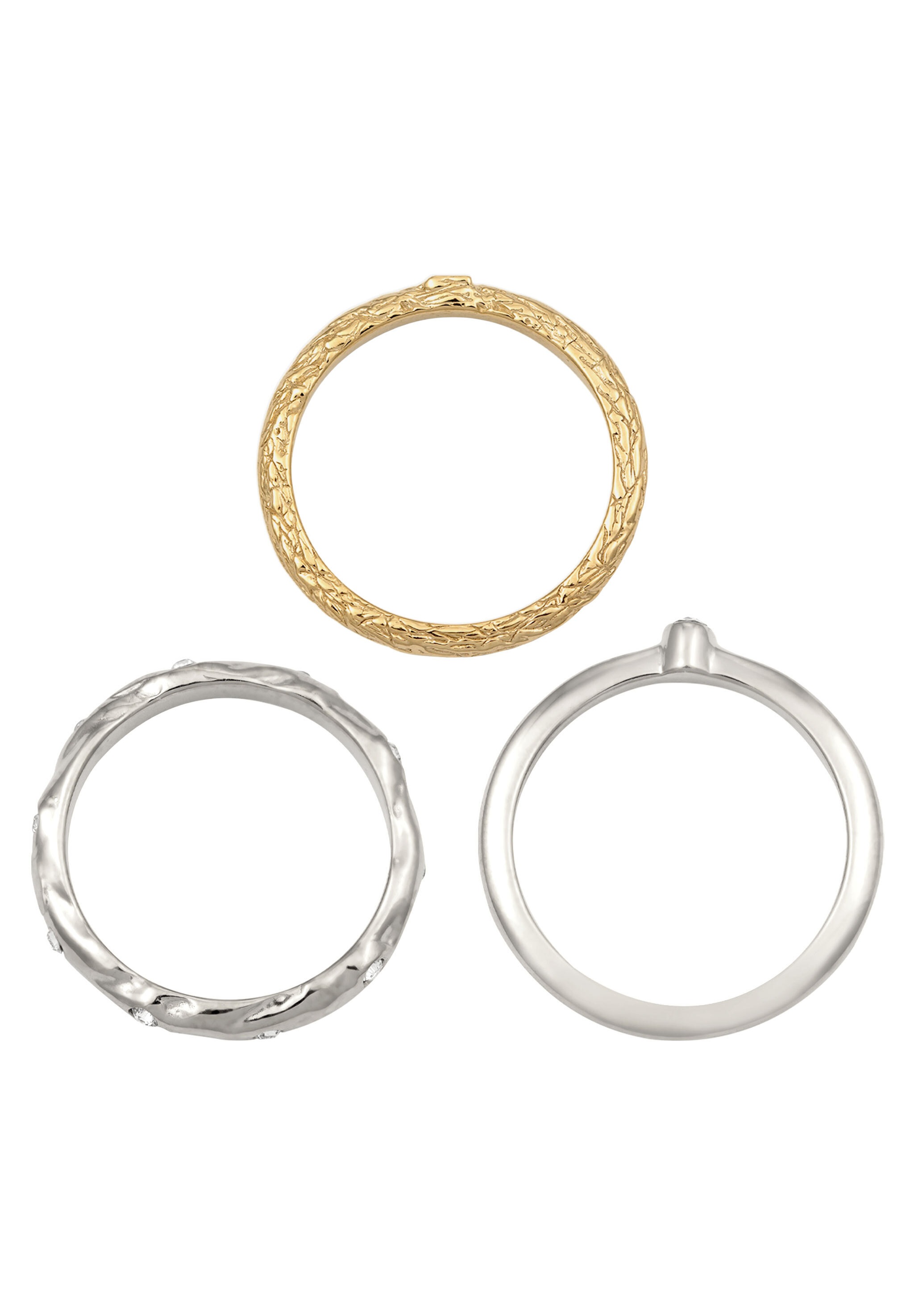 Elli Ring-Set »Ring Ringset Weiß (3 tlg.) 925 Sterling Silber, mit Kristallen von Swarovski®«