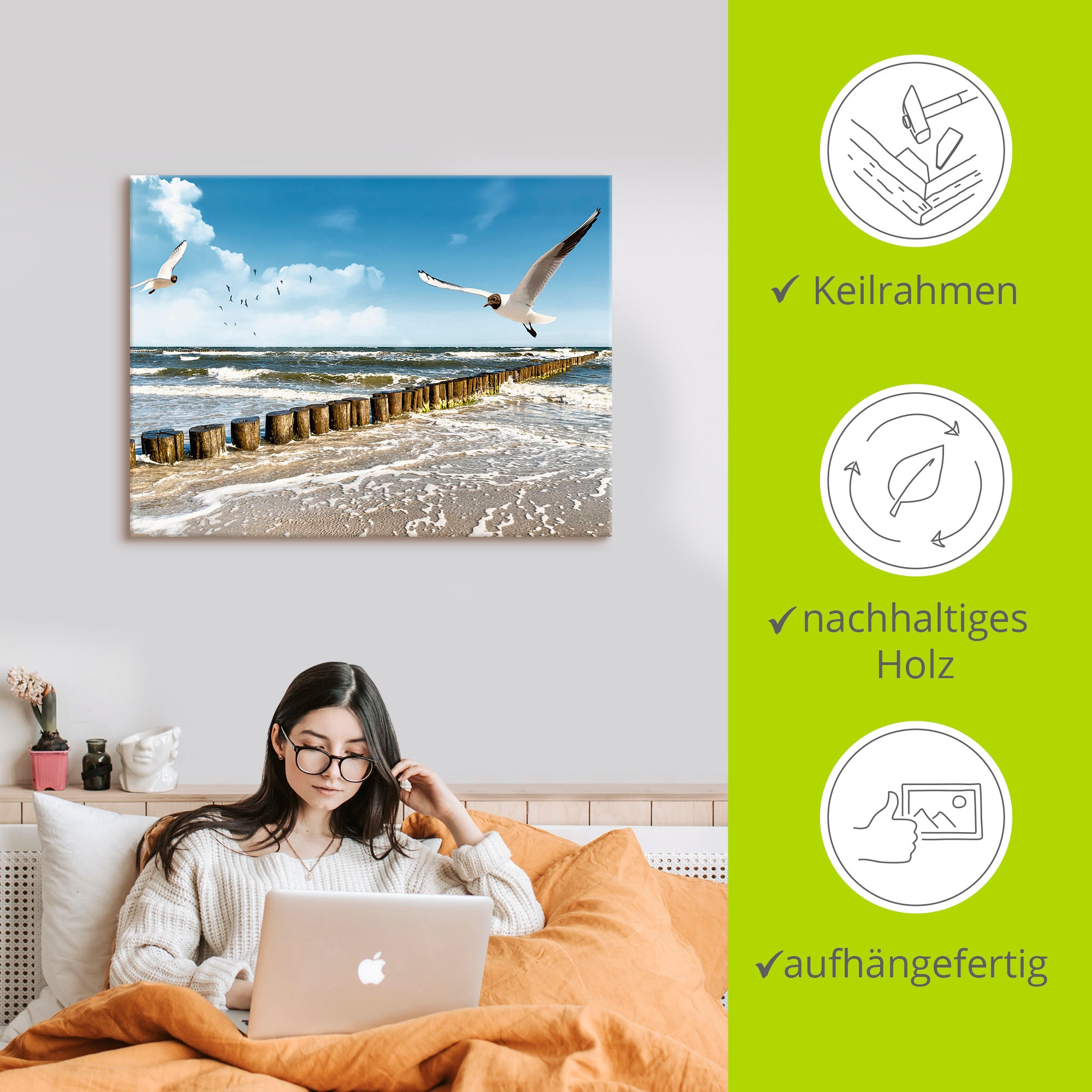Artland Wandbild »Ostsee«, Gewässer, (1 St.), als Leinwandbild, Poster, Wandaufkleber in verschied. Größen