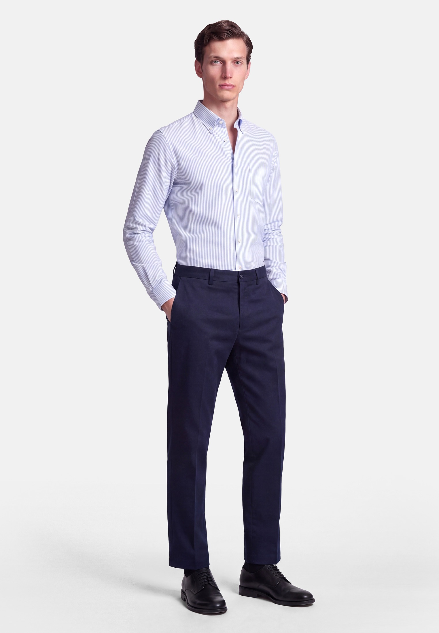 seidensticker Businesshemd Regular 1/1 Button-Down-Kragen Gestreift
