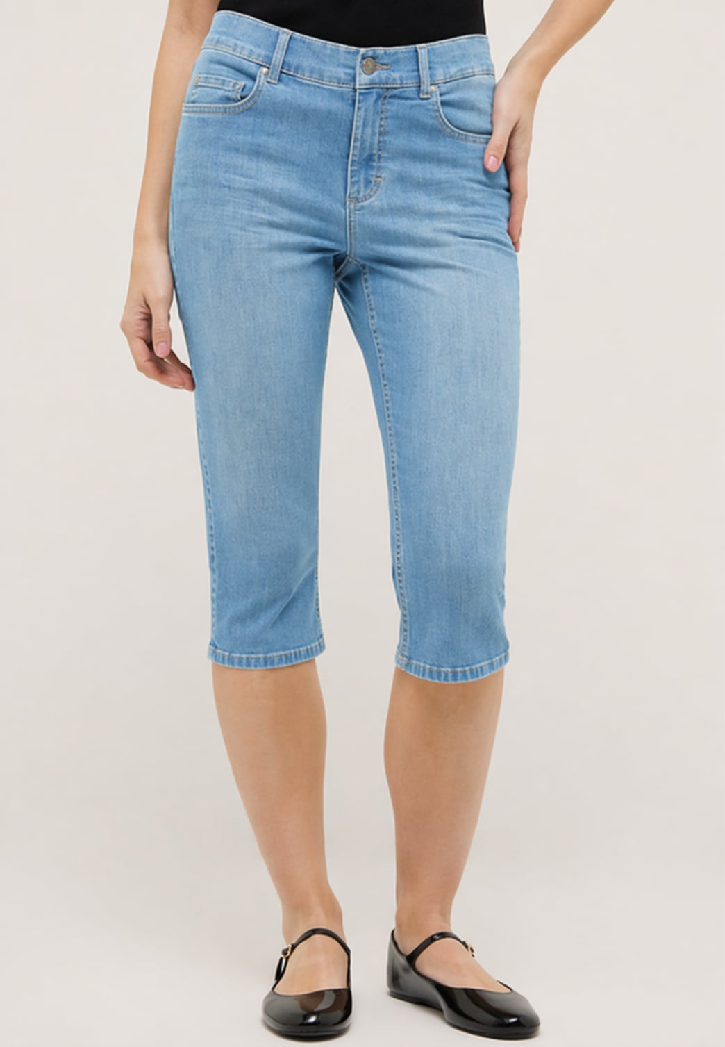 ANGELS 5-Pocket-Jeans "ANACAPRI" in Capri-Länge, Slim Fit mit Stretch