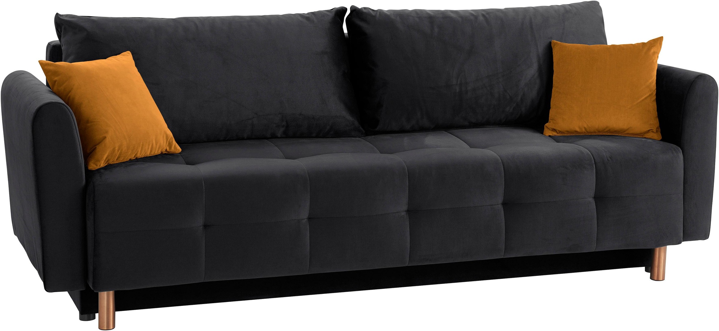 Home affaire Schlafsofa "Nordic" mit Federkern und Metallbeinen, Steppung i günstig online kaufen