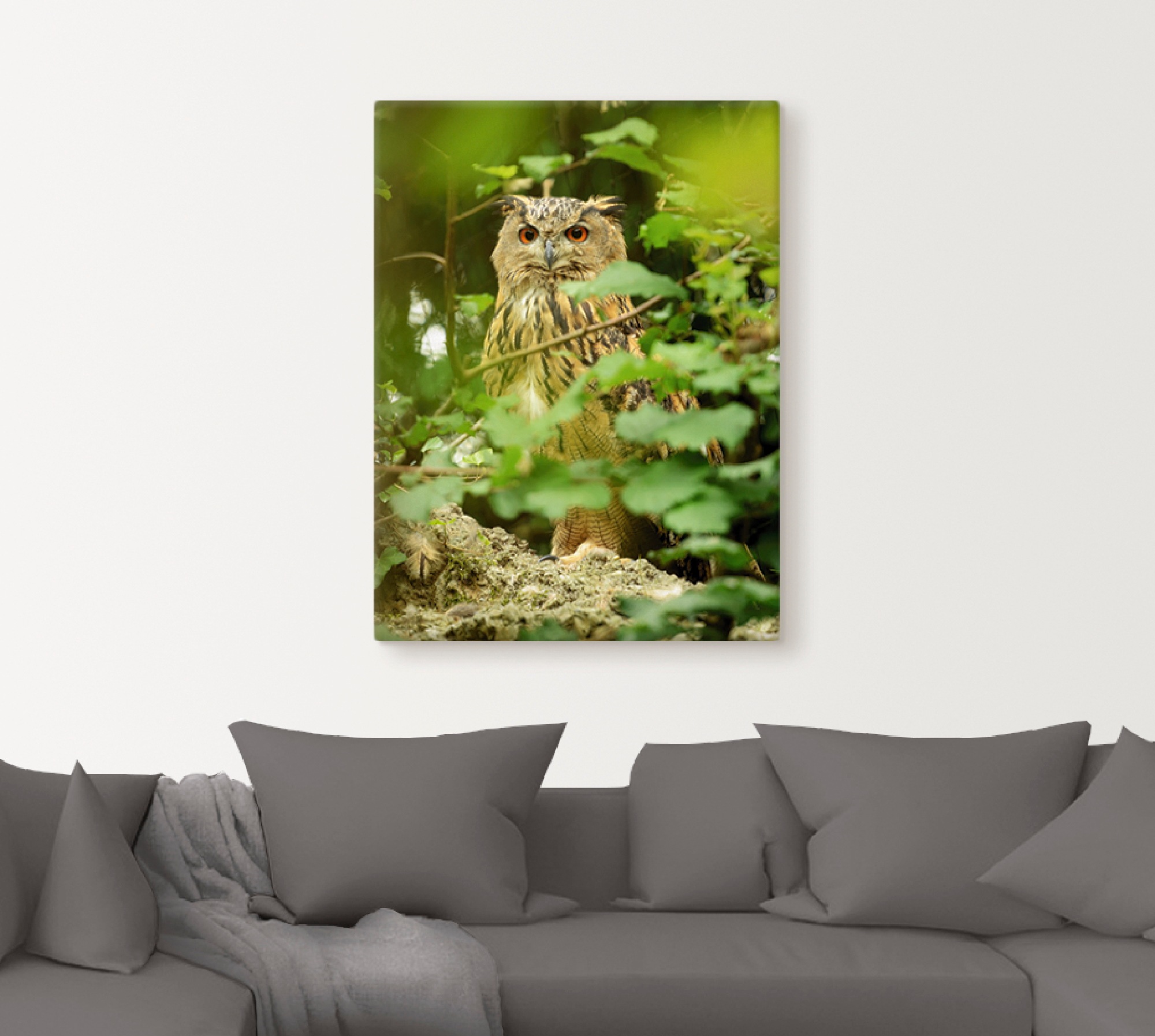 Artland Wandbild »Vogel Uhu«, Vögel, (1 St.), als Leinwandbild, Poster in verschied. Größen