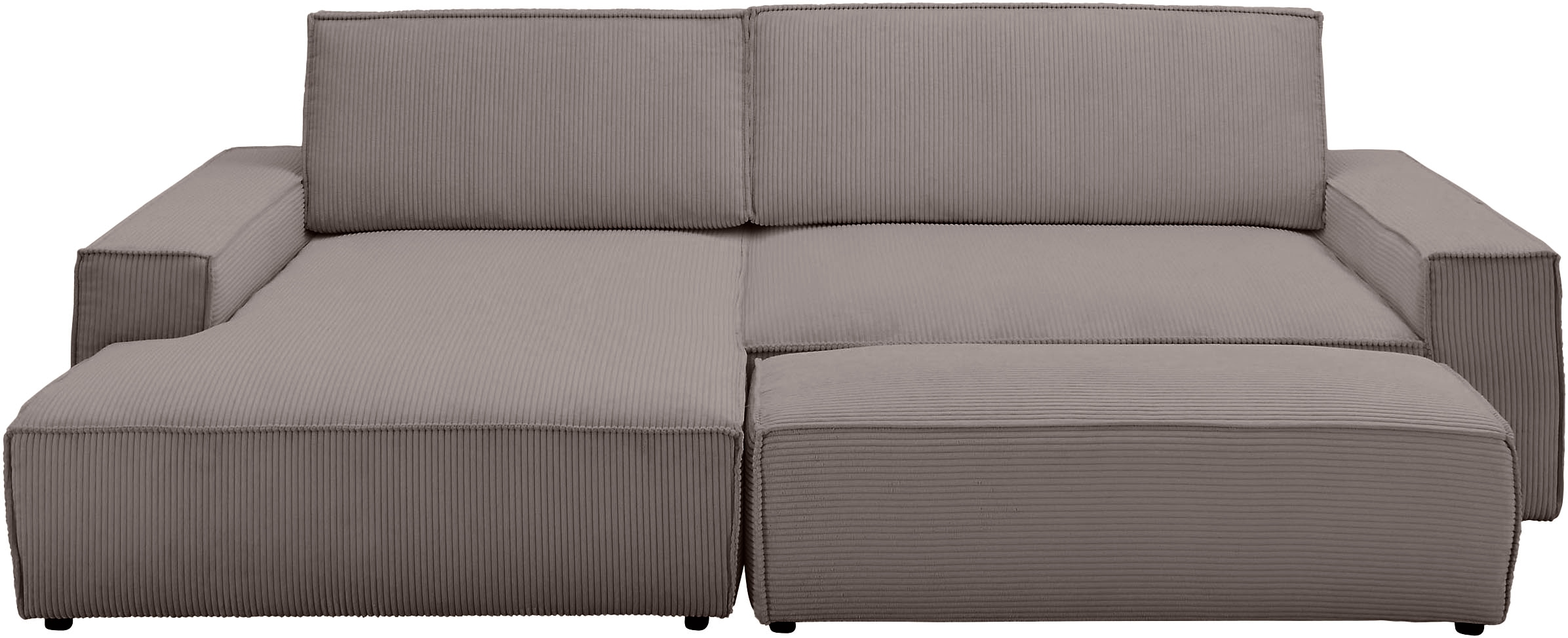 Home affaire Polsterecke »NEU: SHERWOOD XXL tief, L-Form mit Schlaffunktion, Big-Sofa mit Hocker«, (Set, 2 St.), stellbar zum Schlafsofa (Krokodilverbinder), Cord, Leinenoptik