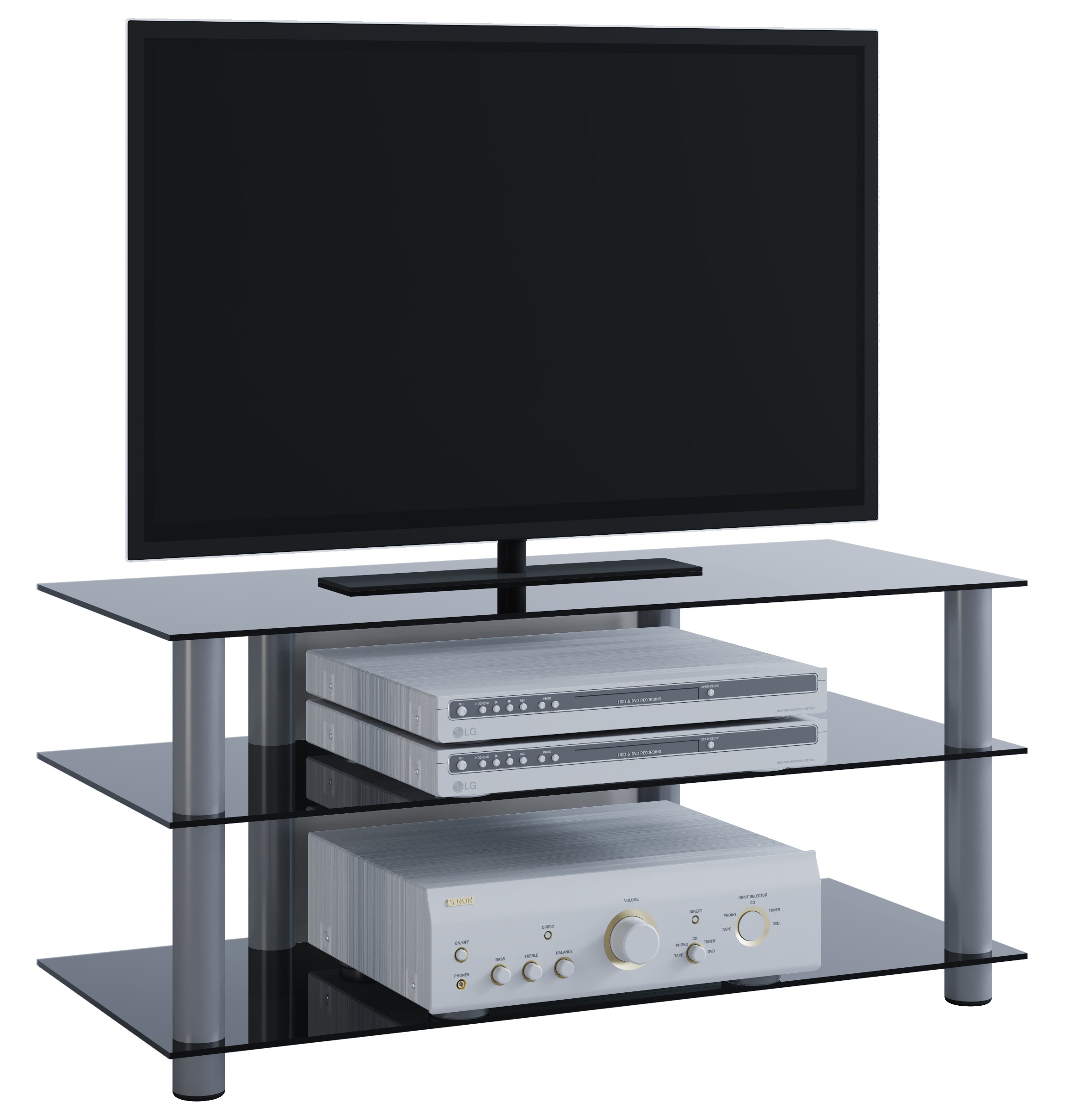 VCM TV-Board "TV Möbel Sideboard Fernseh Rack Alu Glas Netasa", (VCM Netasa günstig online kaufen