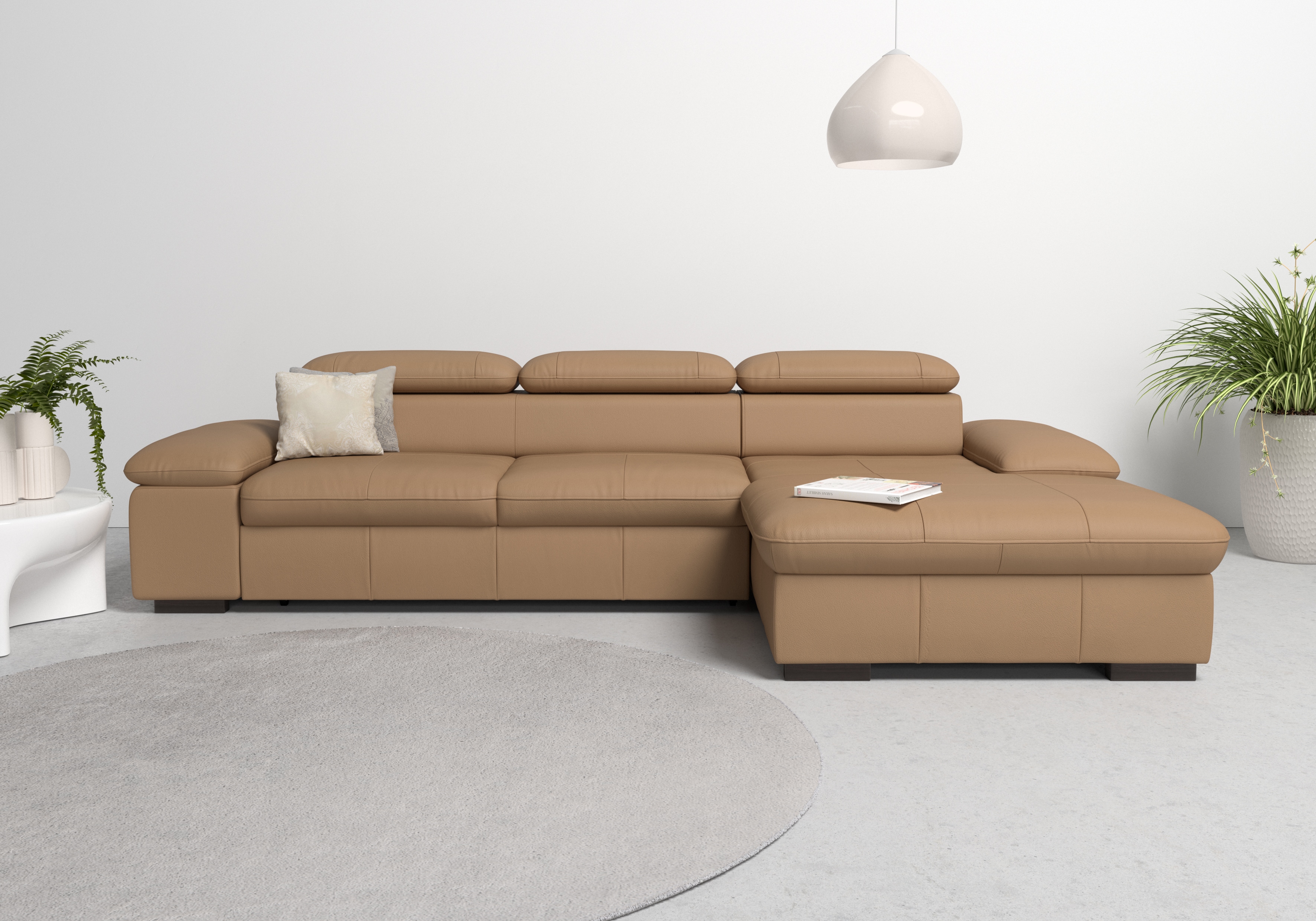 OTTO home Ecksofa "Alberto L-Form" mit Kopfteilverstellung, wahlweise mit Schlaffunktion