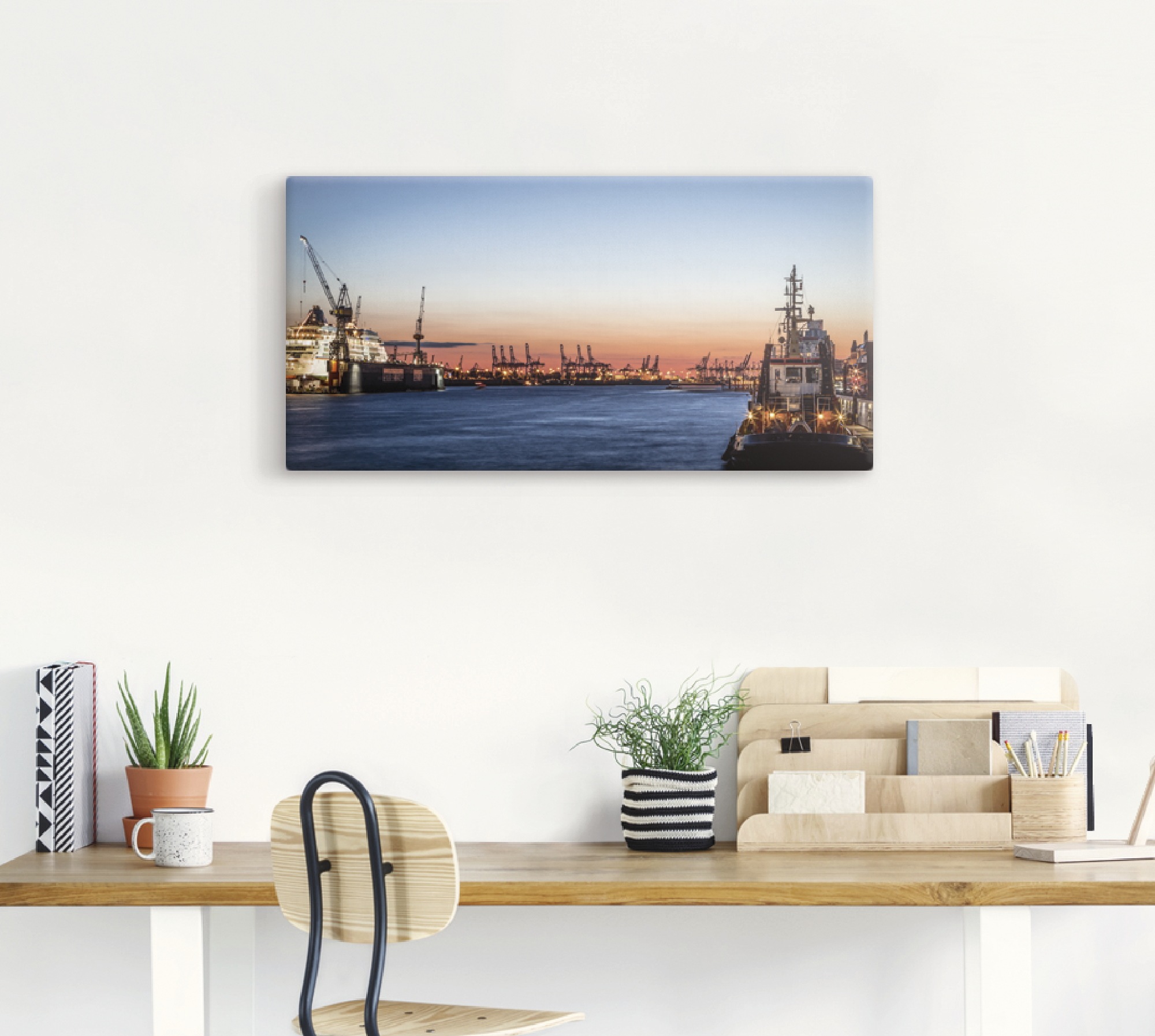 Artland Leinwandbild »Hamburger Hafen«, Deutschland, (1 St.), auf Keilrahmen gespannt