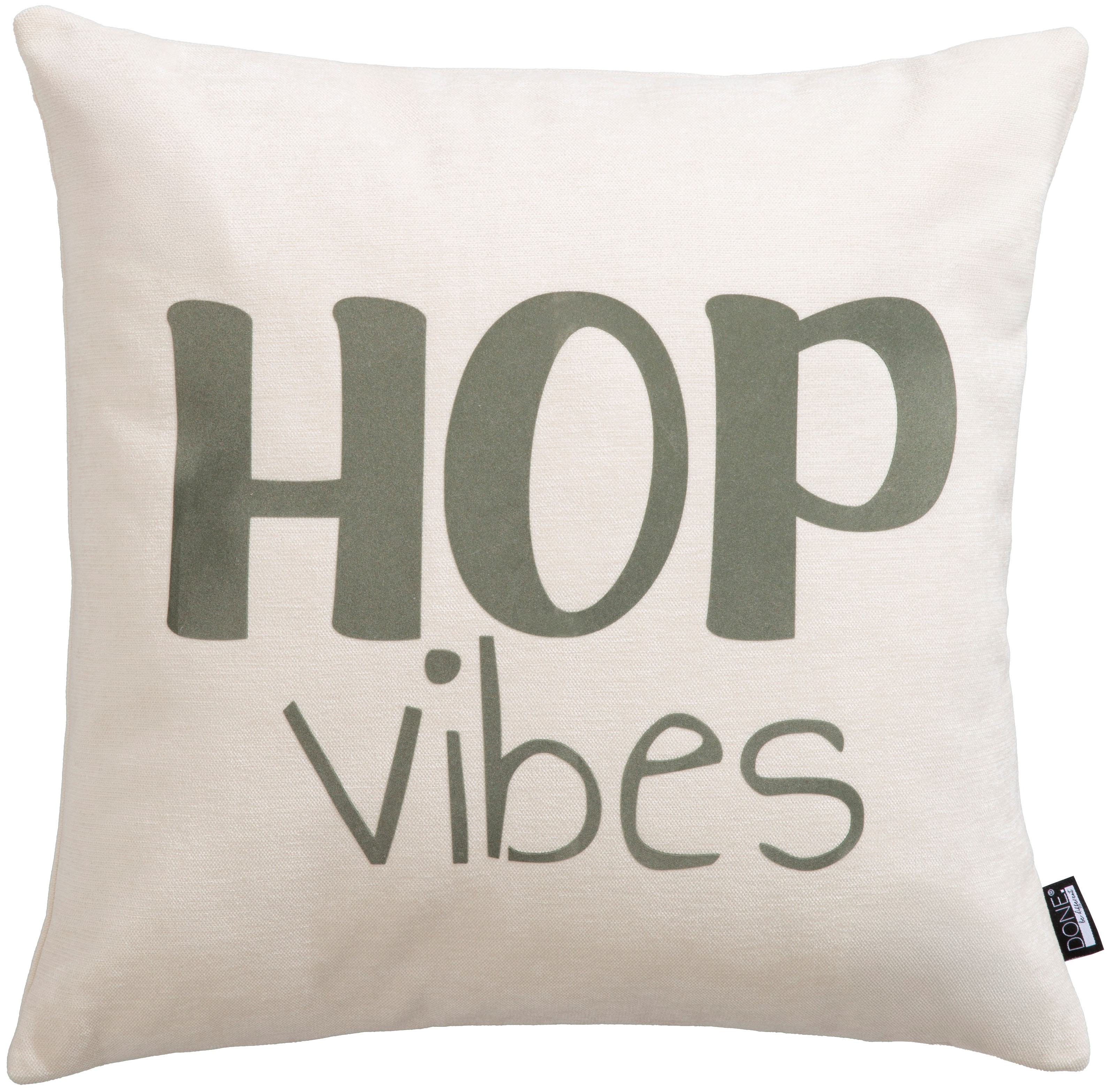 done. Dekokissen "HOB VIBES" Weicher Chenille-Stoff Kuschelige Beflockung