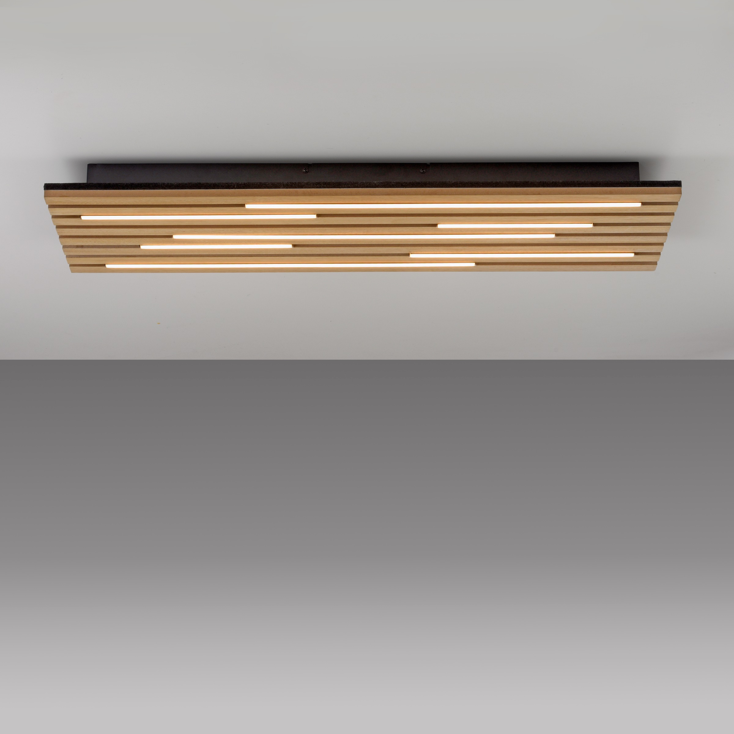 JUST LIGHT LED Deckenleuchte »AKUSTIK« LED-Board 1 Stk. Warmweiß Akustikpaneel mit Echtholzfurnier: Eiche