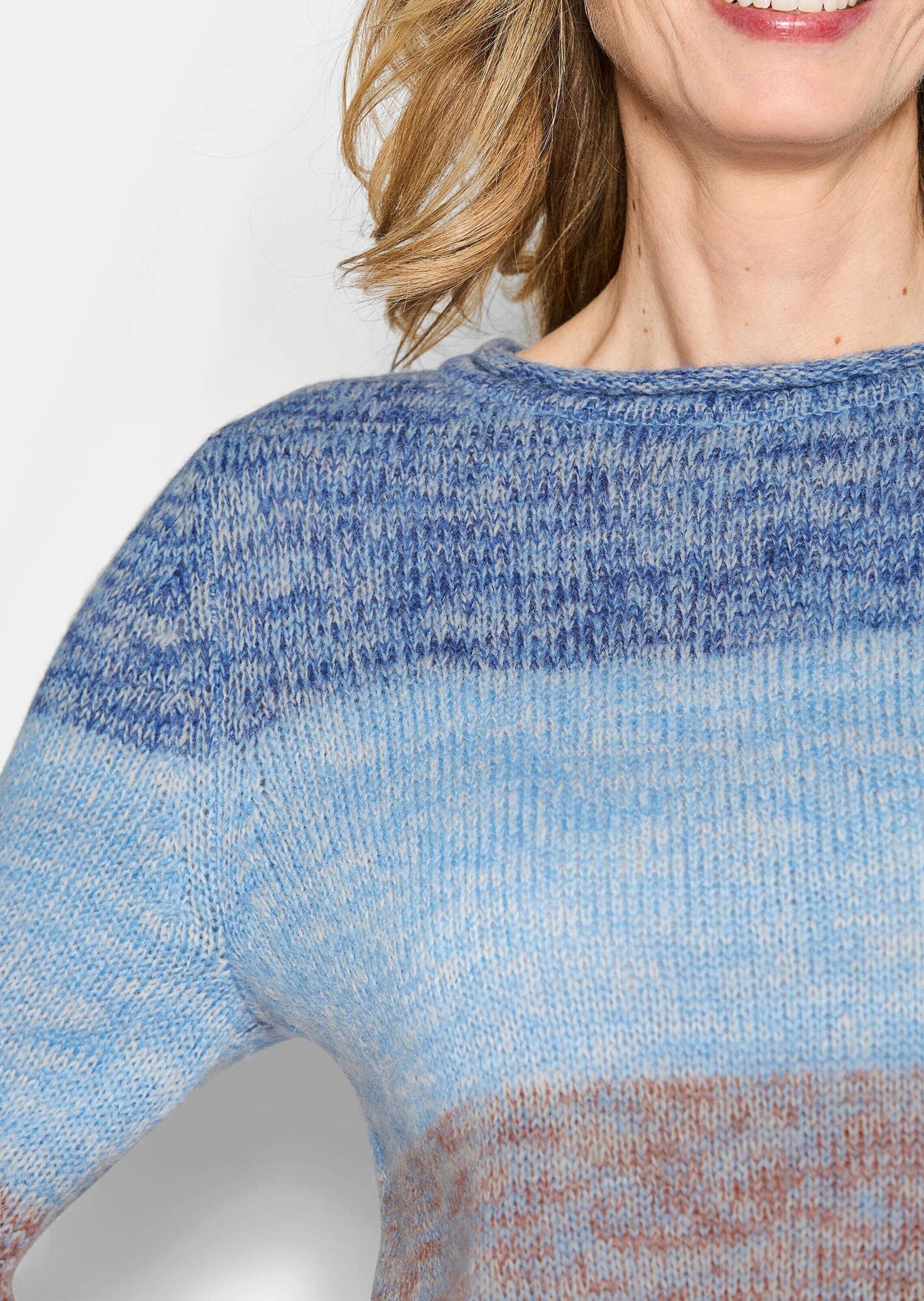 GOLDNER Rundhalspullover »Kurzgröße Langarm Blockstreifenpullover, Melange«