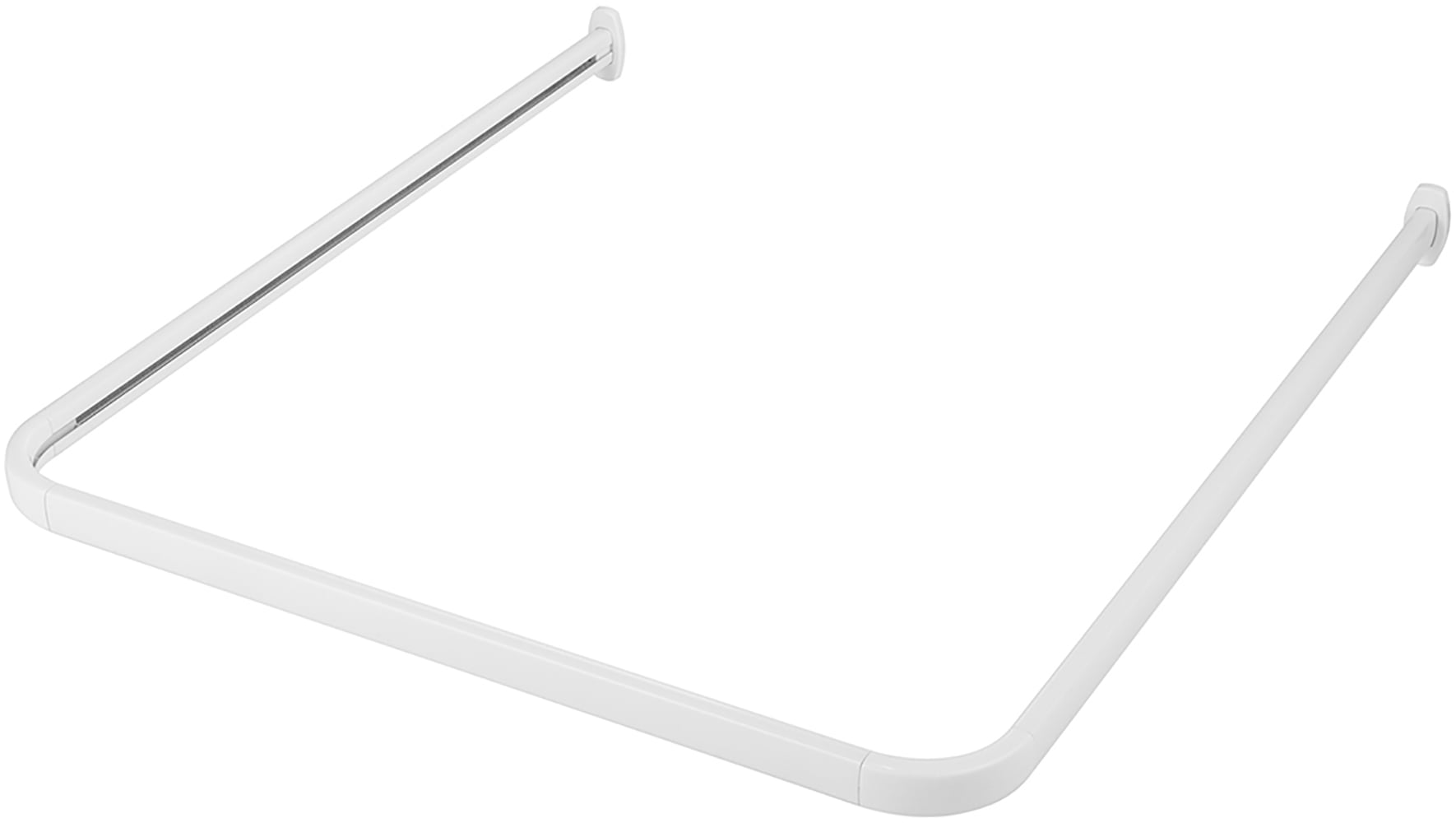 WENKO Winkelstange »Modell Era« Winkelschiene aus Aluminium für Duschvorhänge, inkl. 16 Spezialgleiter