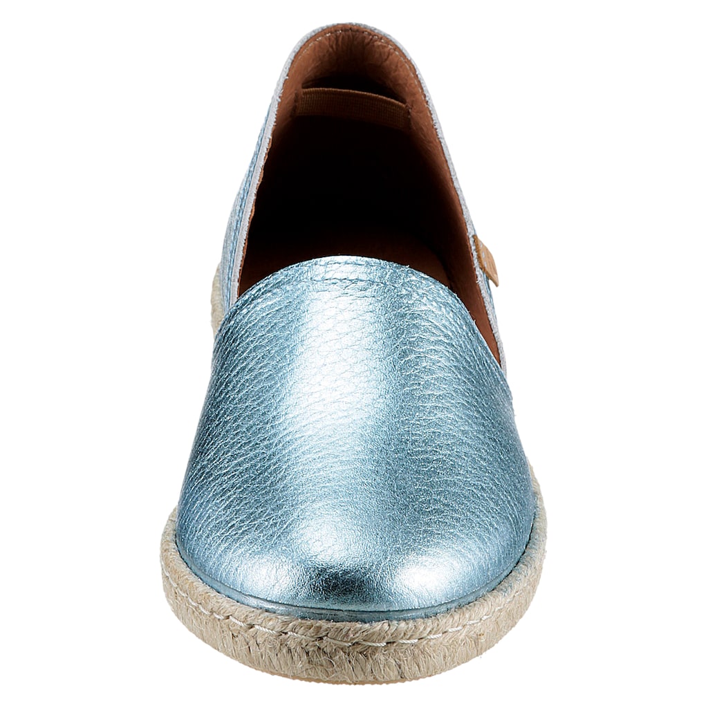 VERBENAS Espadrille »CARMEN NUCLEO METAL«, Slipper, Sommerschuh, Strandschuh im Metallic Look